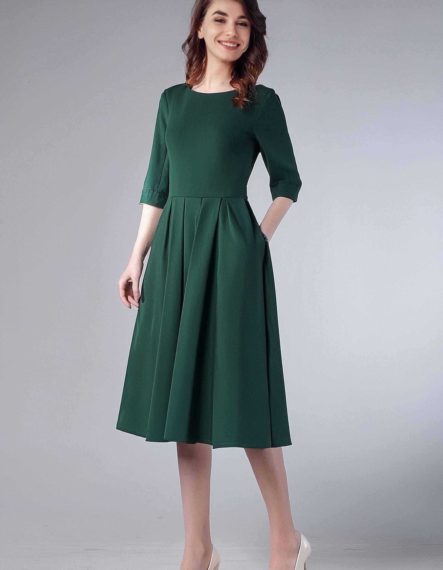 Classic Forest Green Midi Dress - Kala Official Midi Dresses Classic Forest Green Midi Dress - Kala Official Midi Dresses