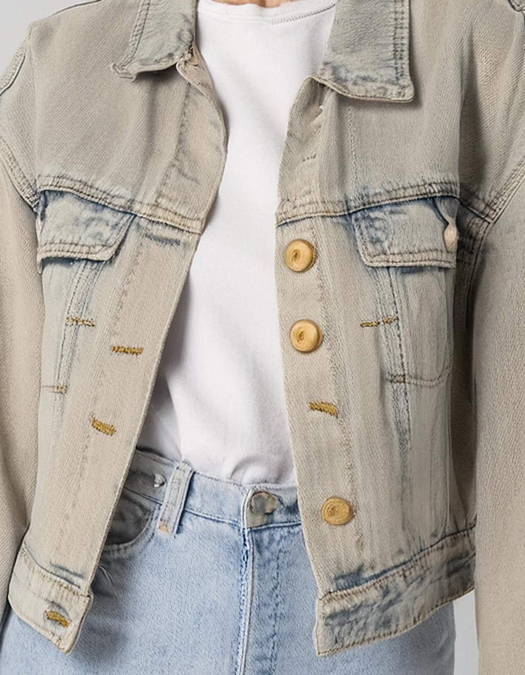 Beige Denim Jacket 3
