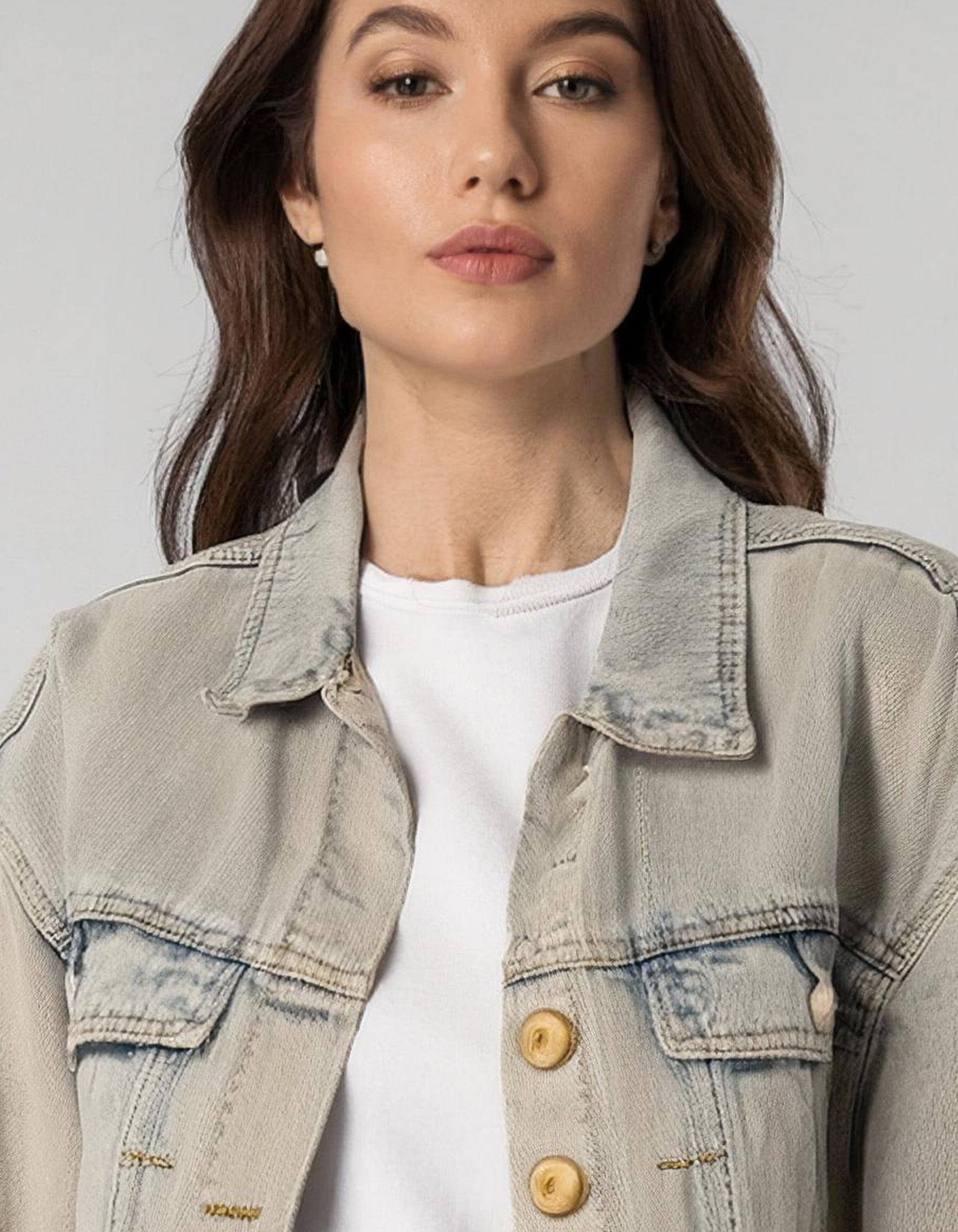 Beige Denim Jacket 4