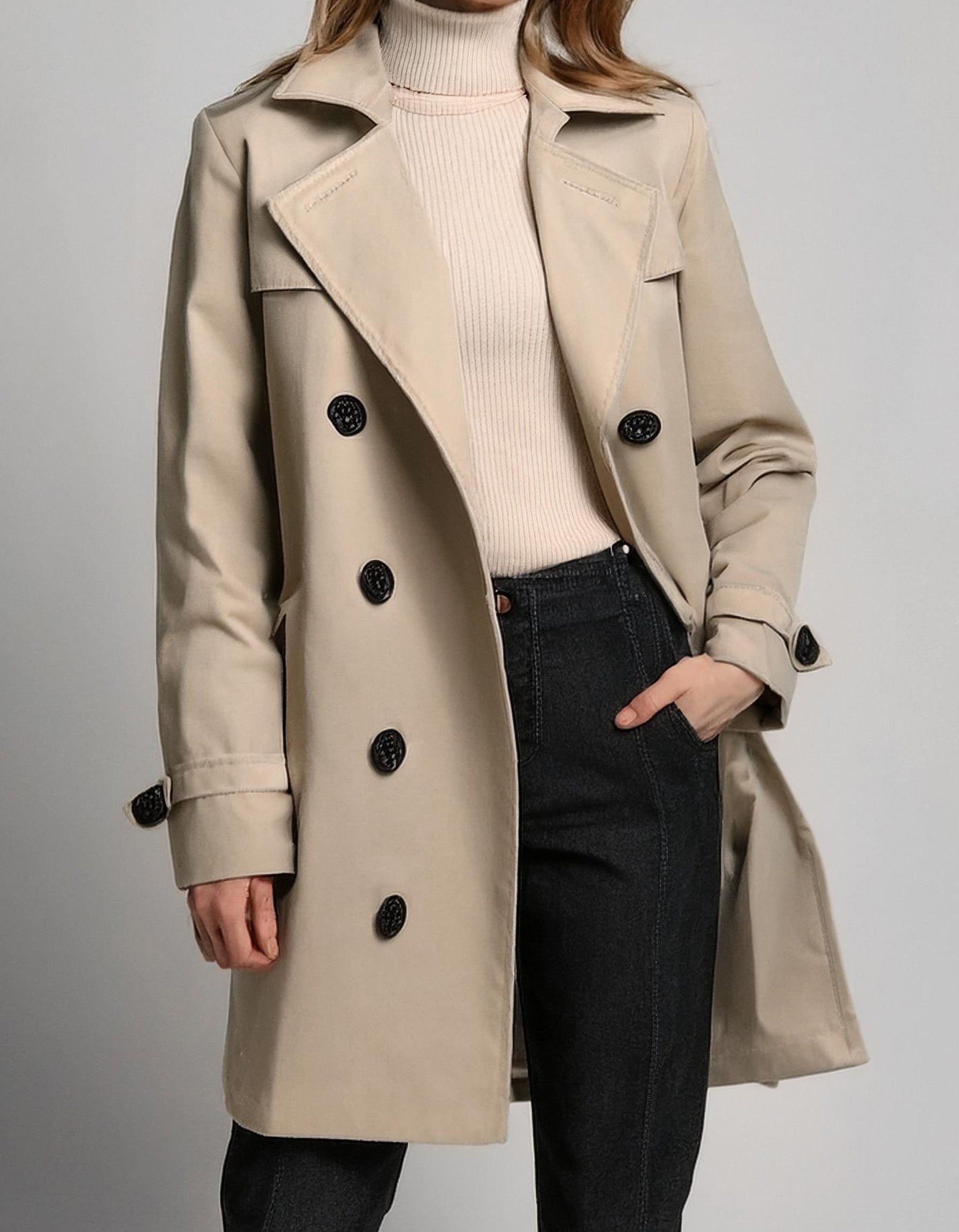 Beige Longline Trench Coats 2