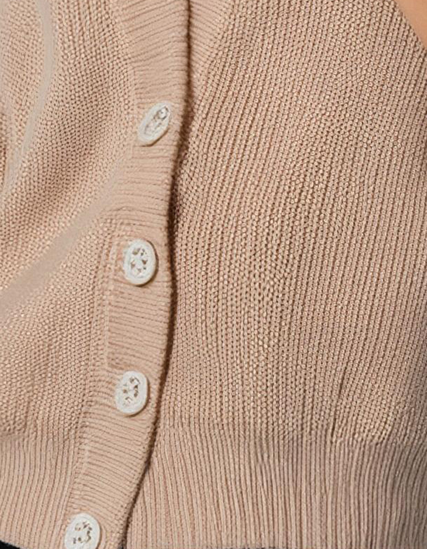 Beige Shawl Collar Cardigan 3