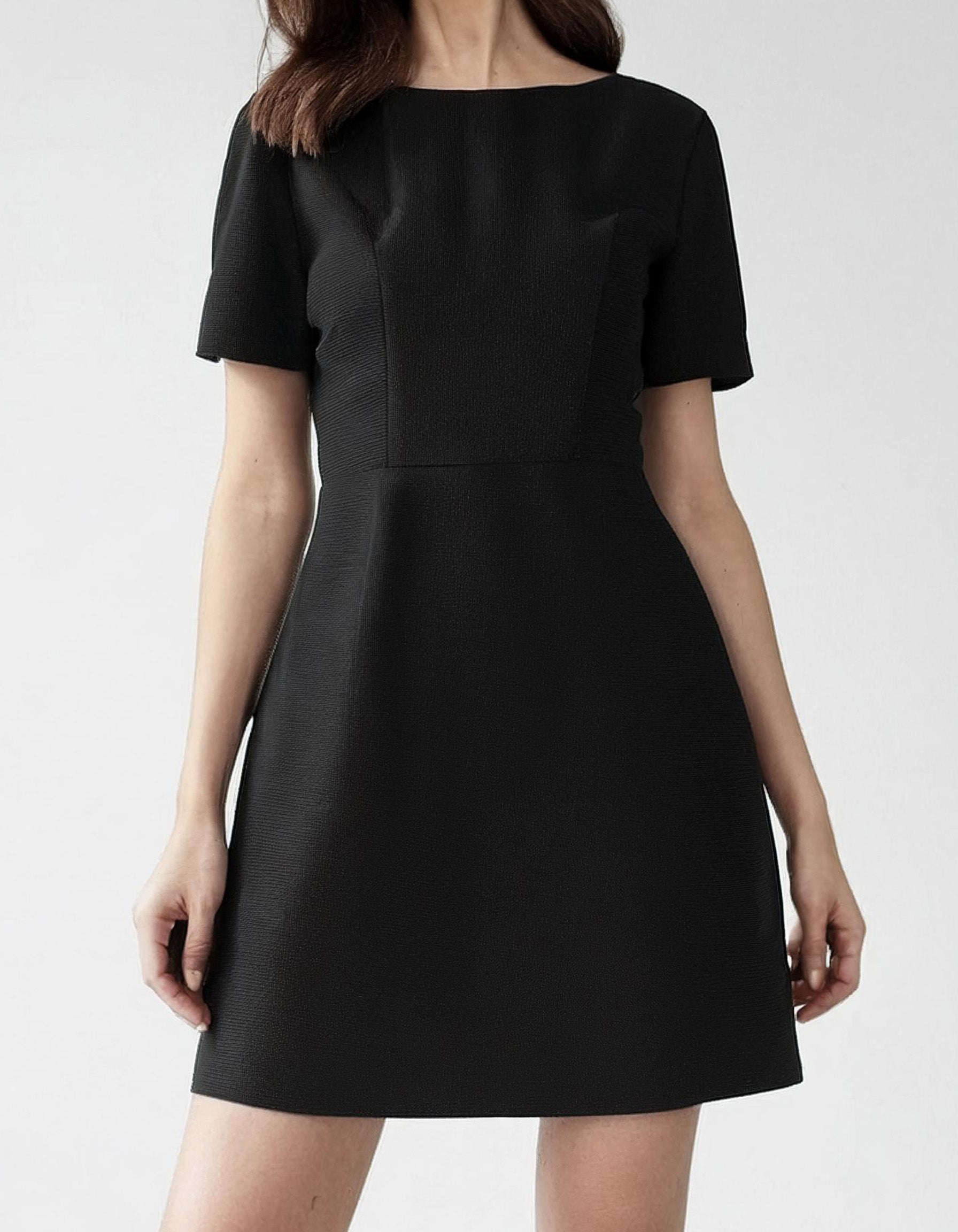 Black Off-Shoulder A-Line Dress 2