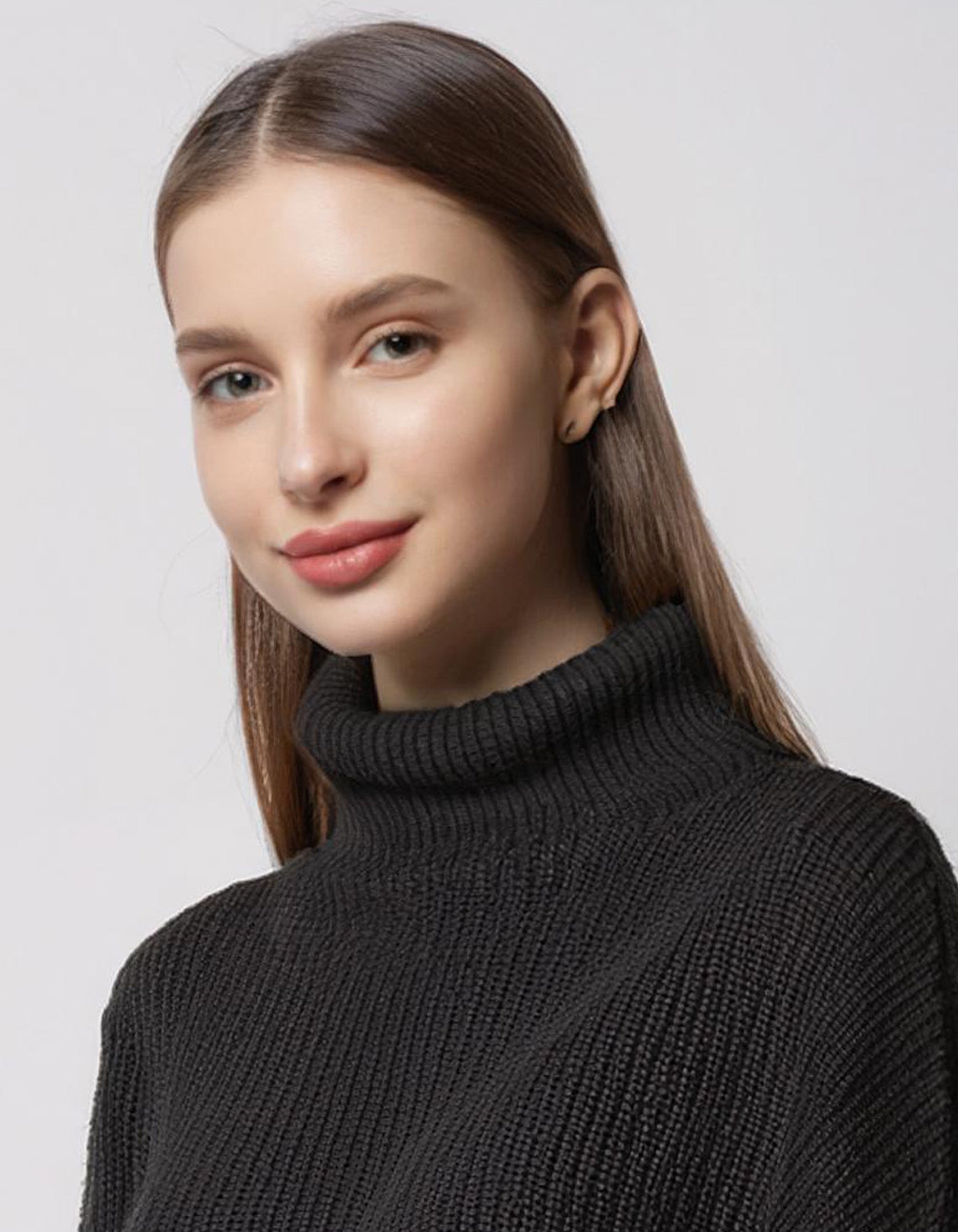 Black Relaxed Fit Turtleneck Pullover 4