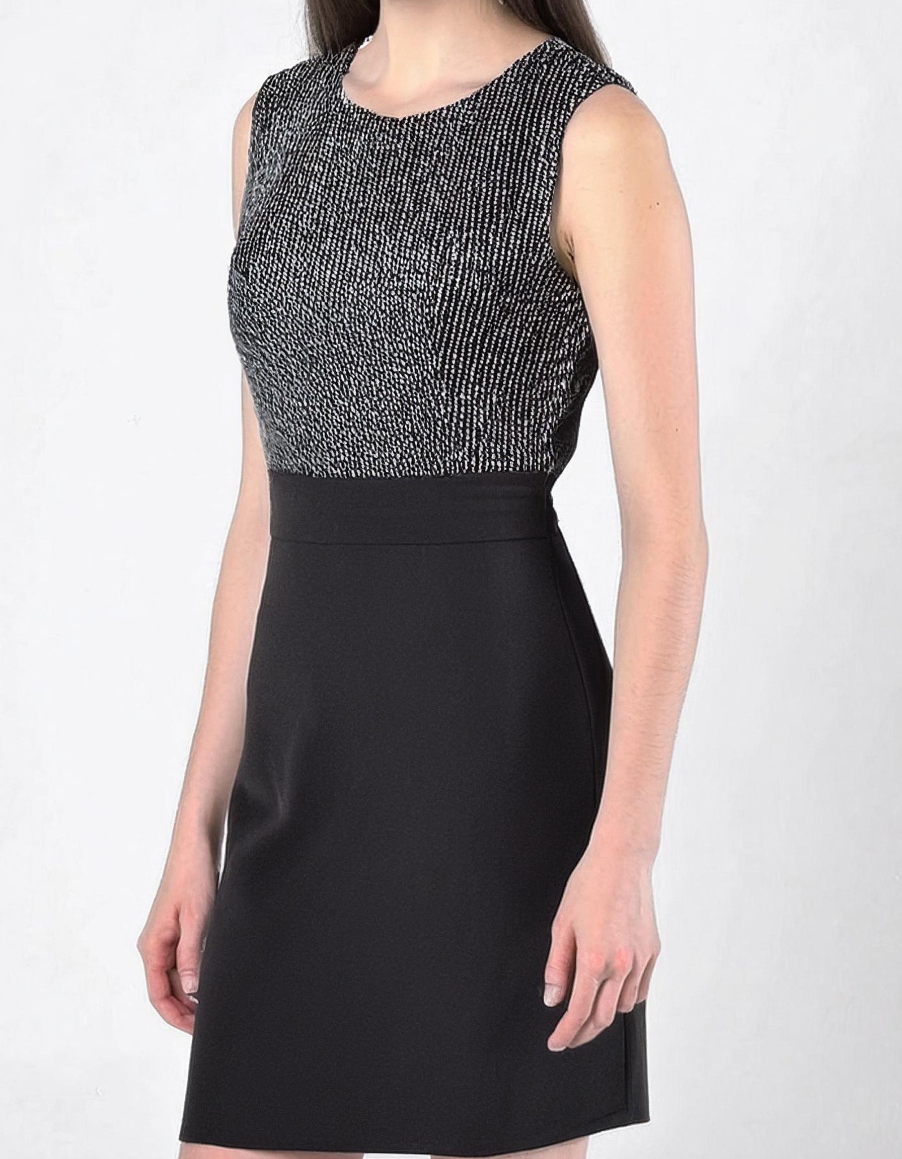 Black and Grey Color-Block Sheath Dress 2