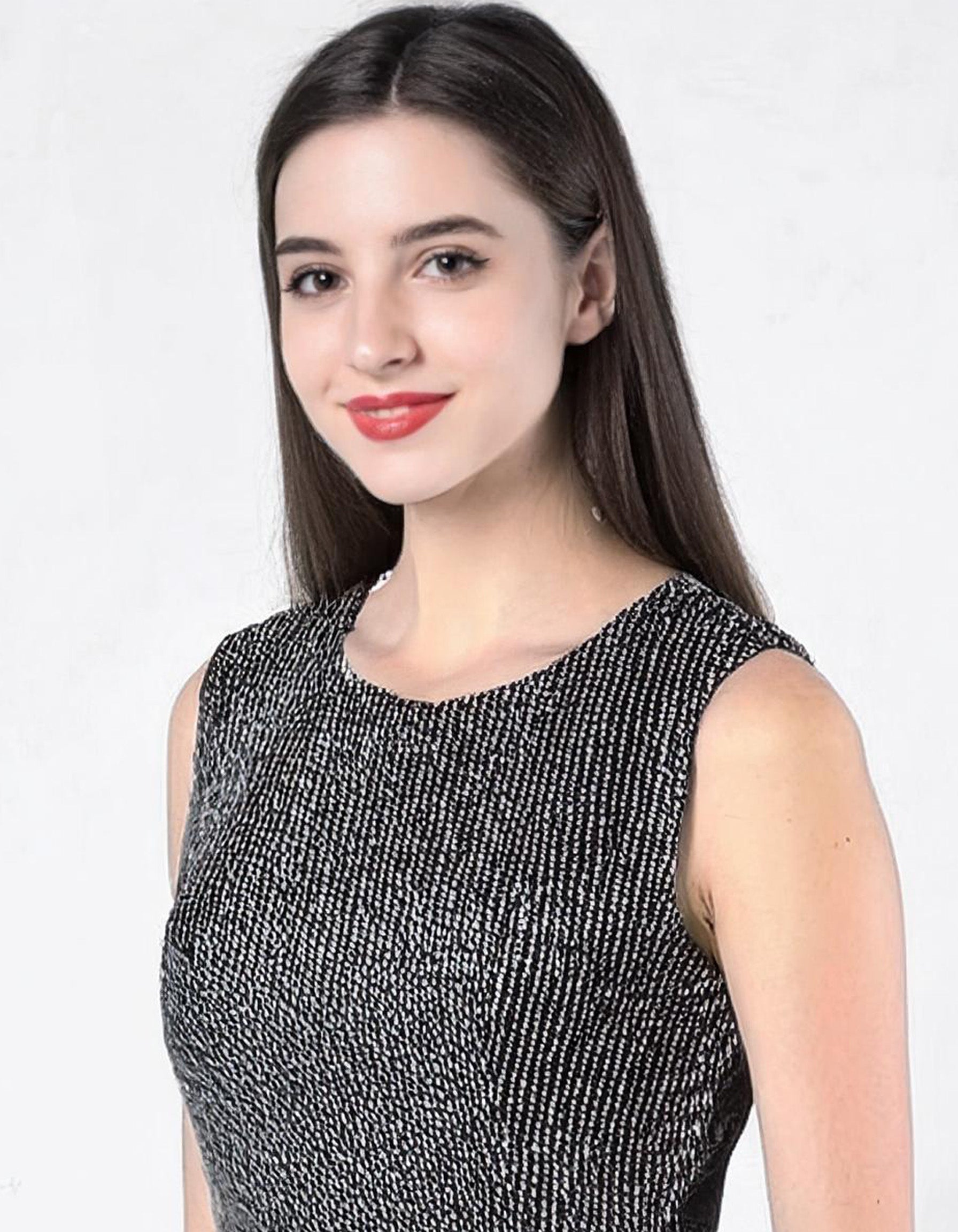 Black and Grey Color-Block Sheath Dress 4