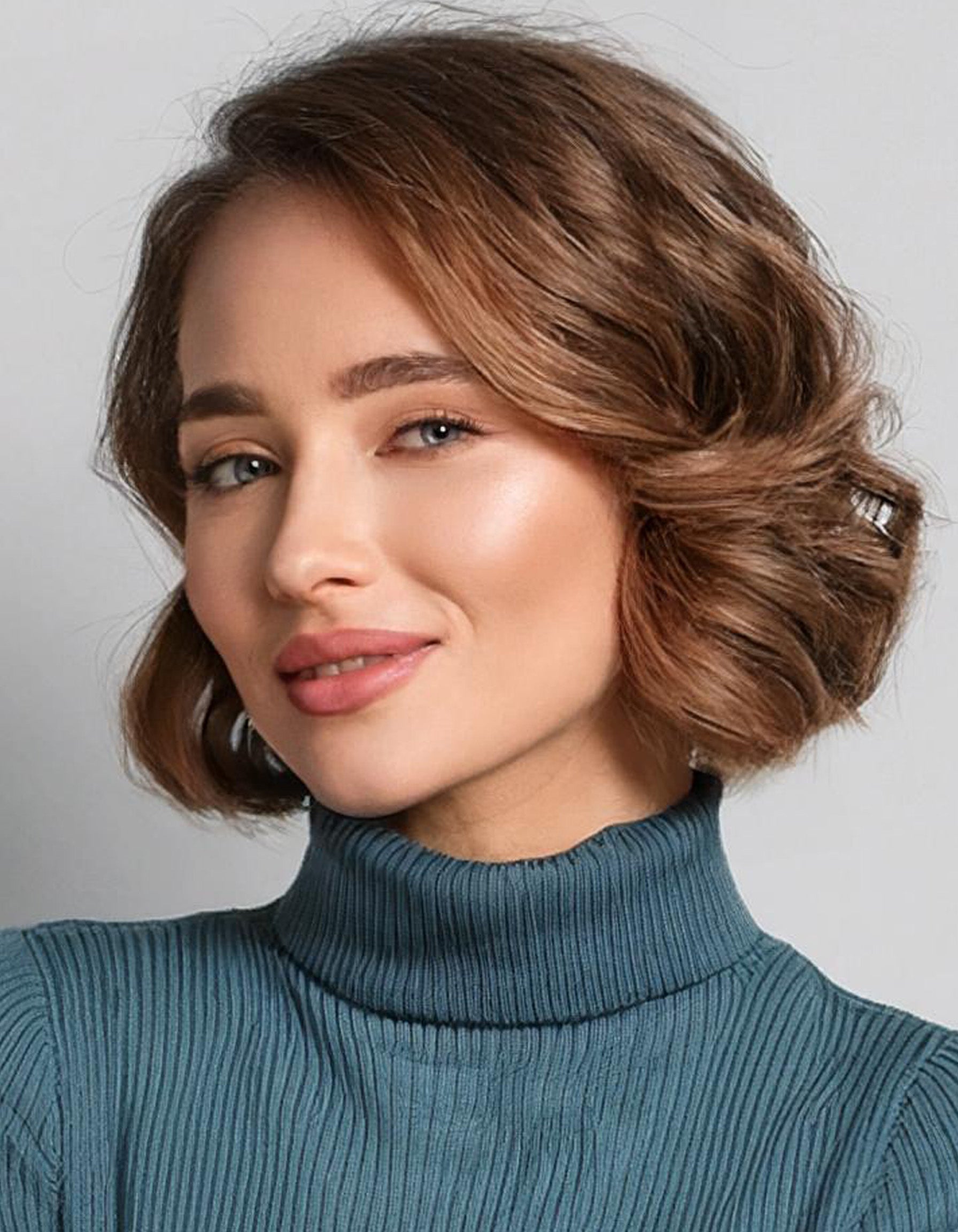 Blue-Green Cozy Turtleneck Sweater 3