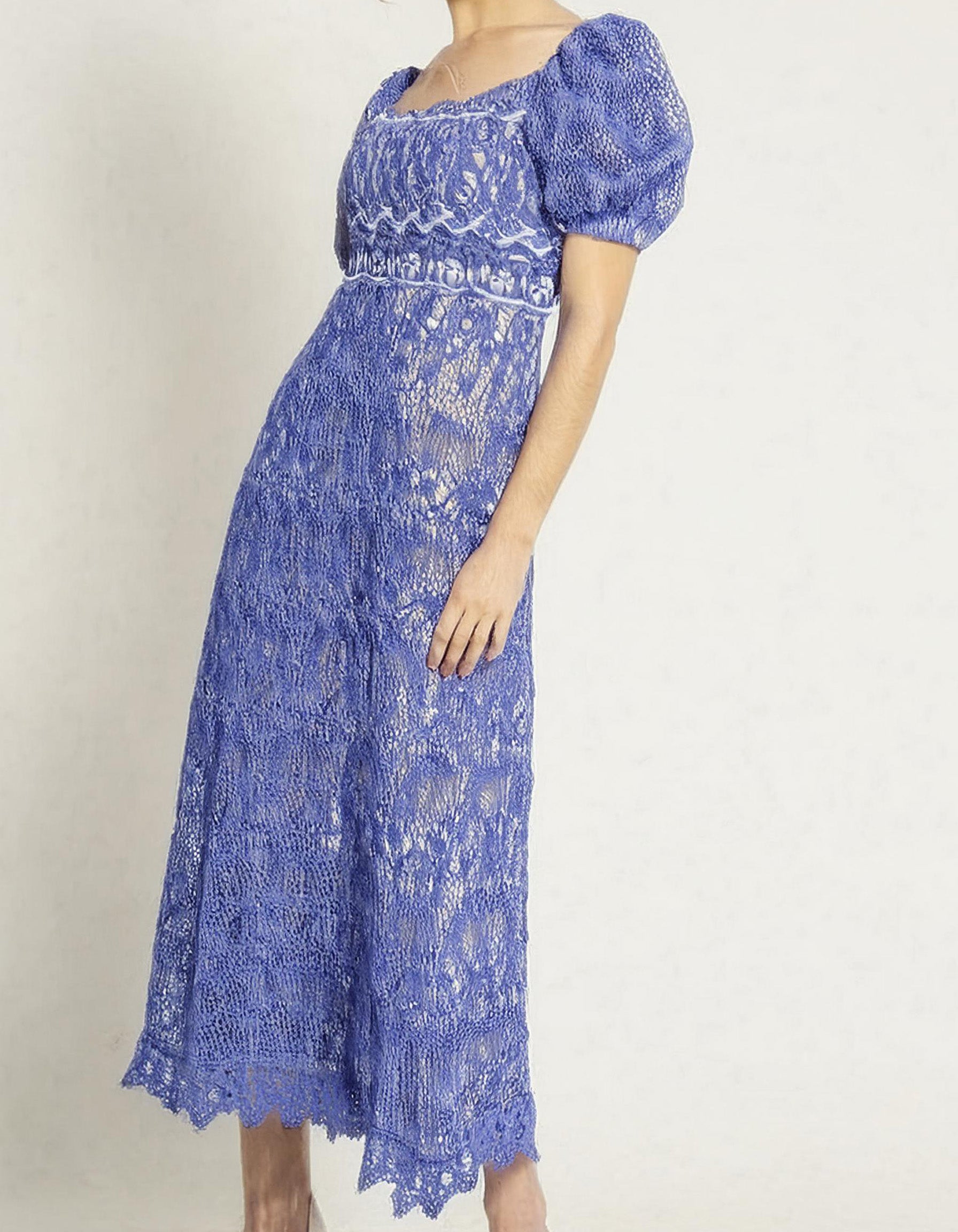 Blue Floral Button-Up Midi Dress 2