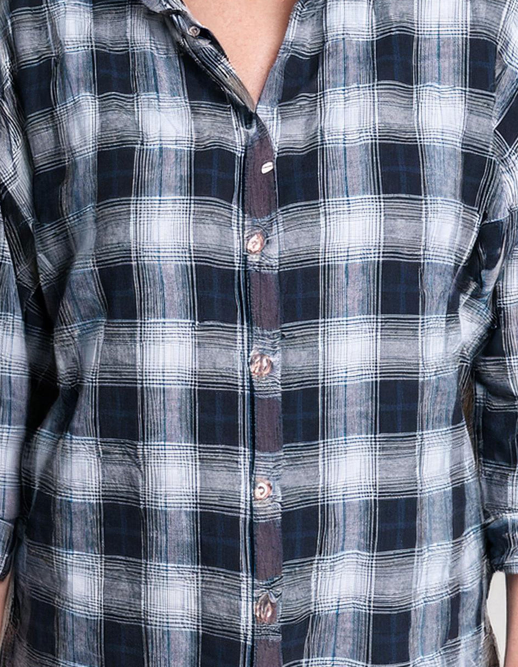 Blue Frost Check Flannel Shirt 4