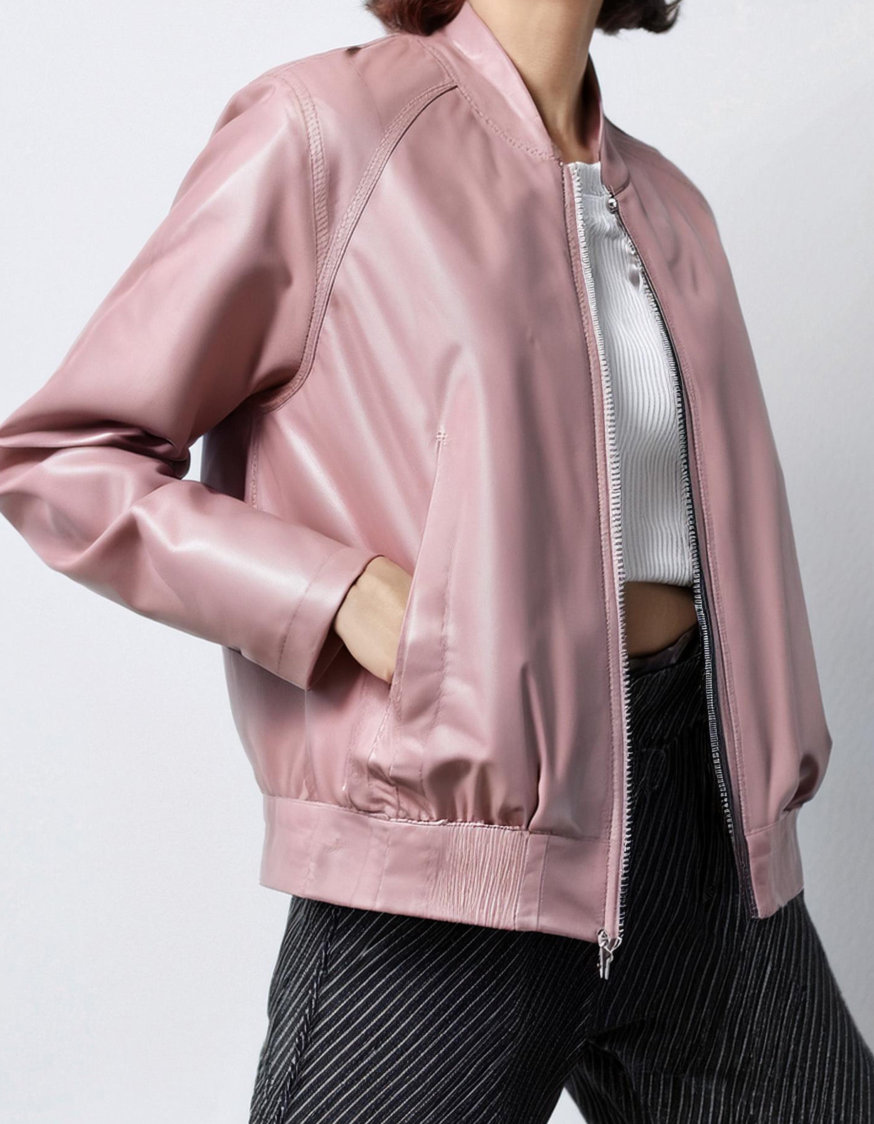 Blush Pink Bomber Jacket 2