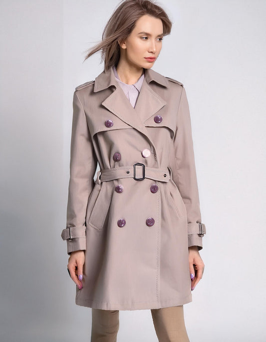 Blush Pink Feminine Trench Coats