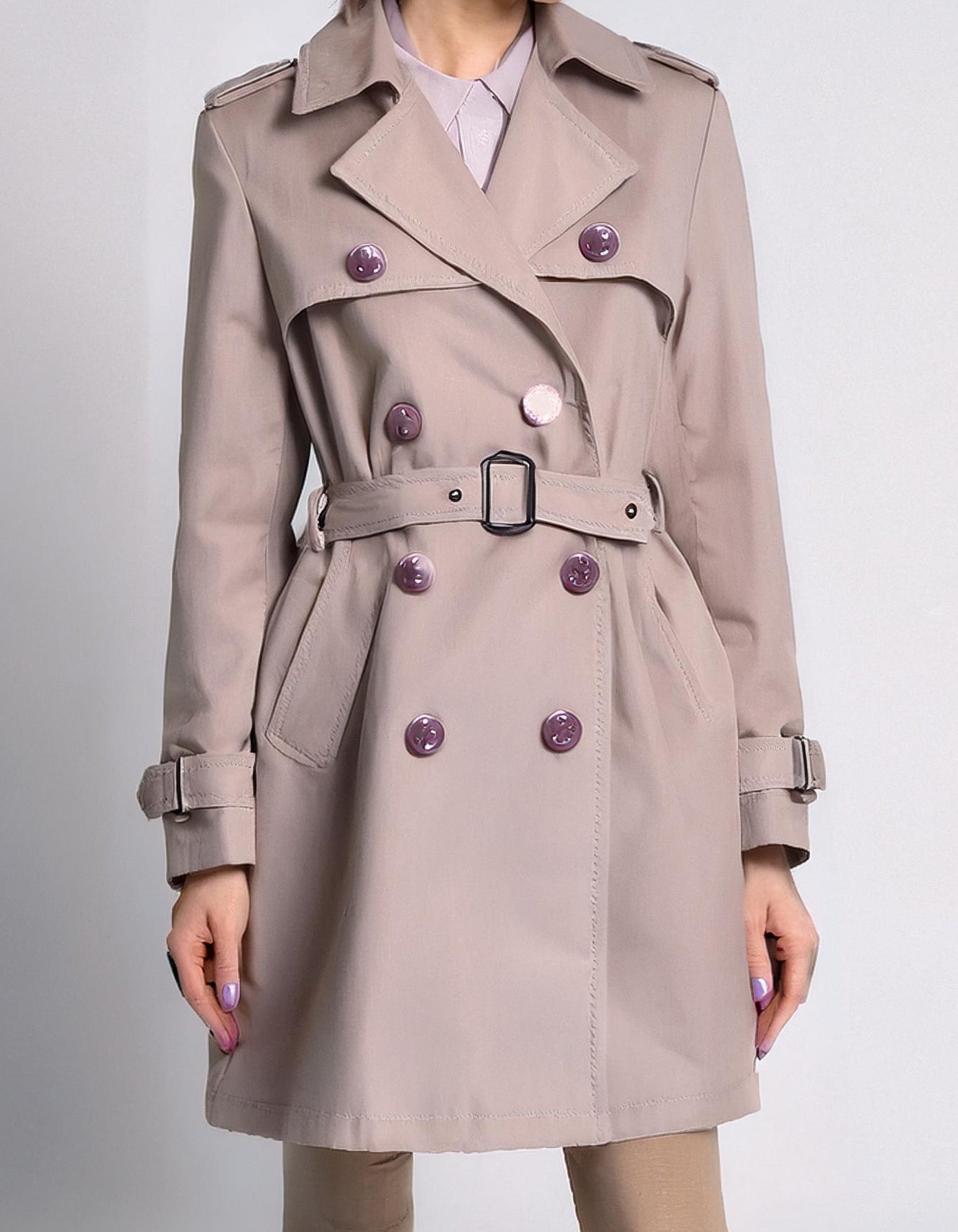 Blush Pink Feminine Trench Coats 2