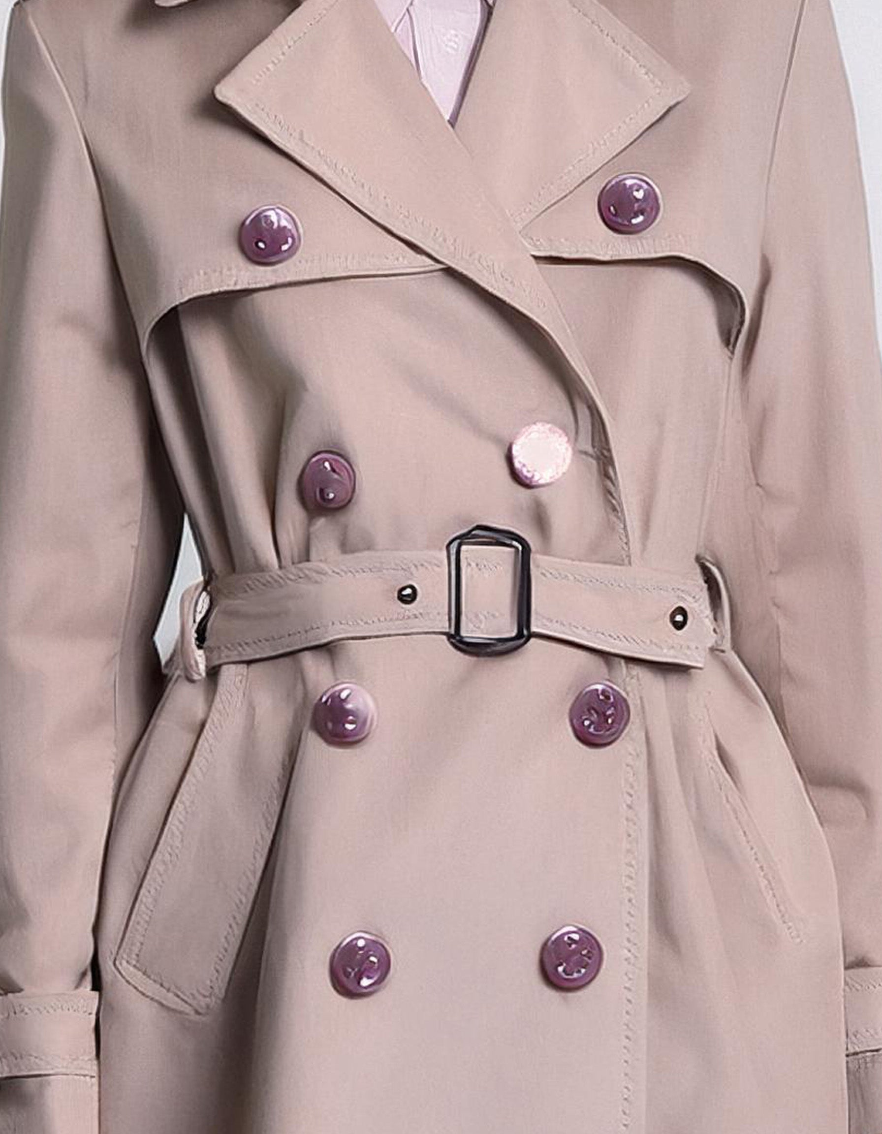 Blush Pink Feminine Trench Coats 3