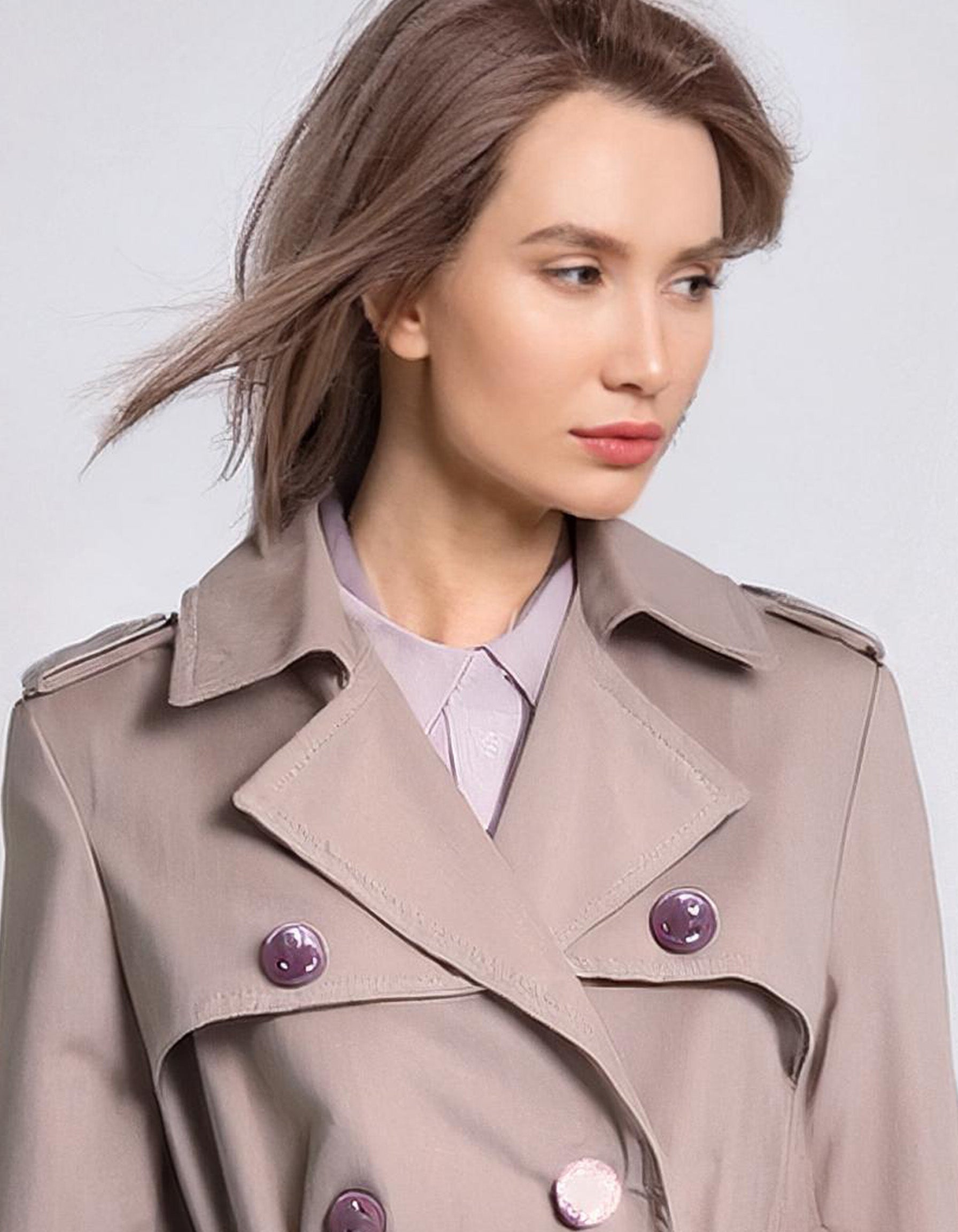 Blush Pink Feminine Trench Coats 4