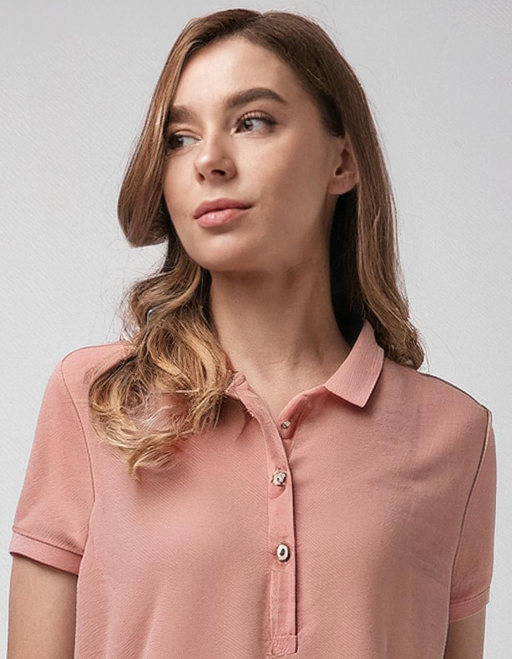 Blush Pink Long-Sleeve Polo Shirt 4