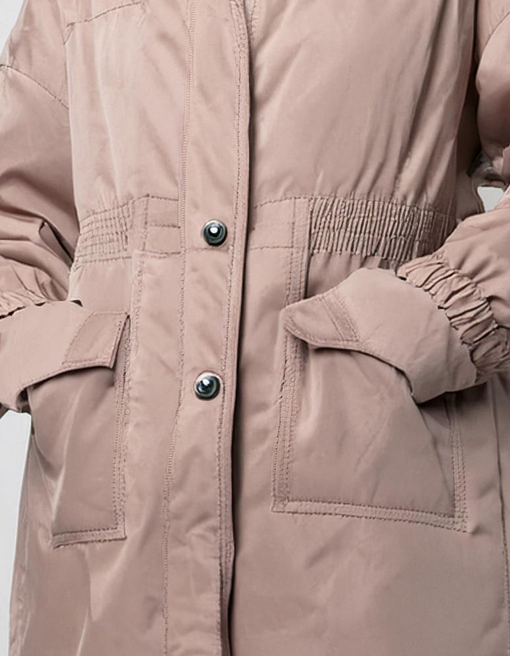 Blush Pink Long Hooded Parka with Insulation 3