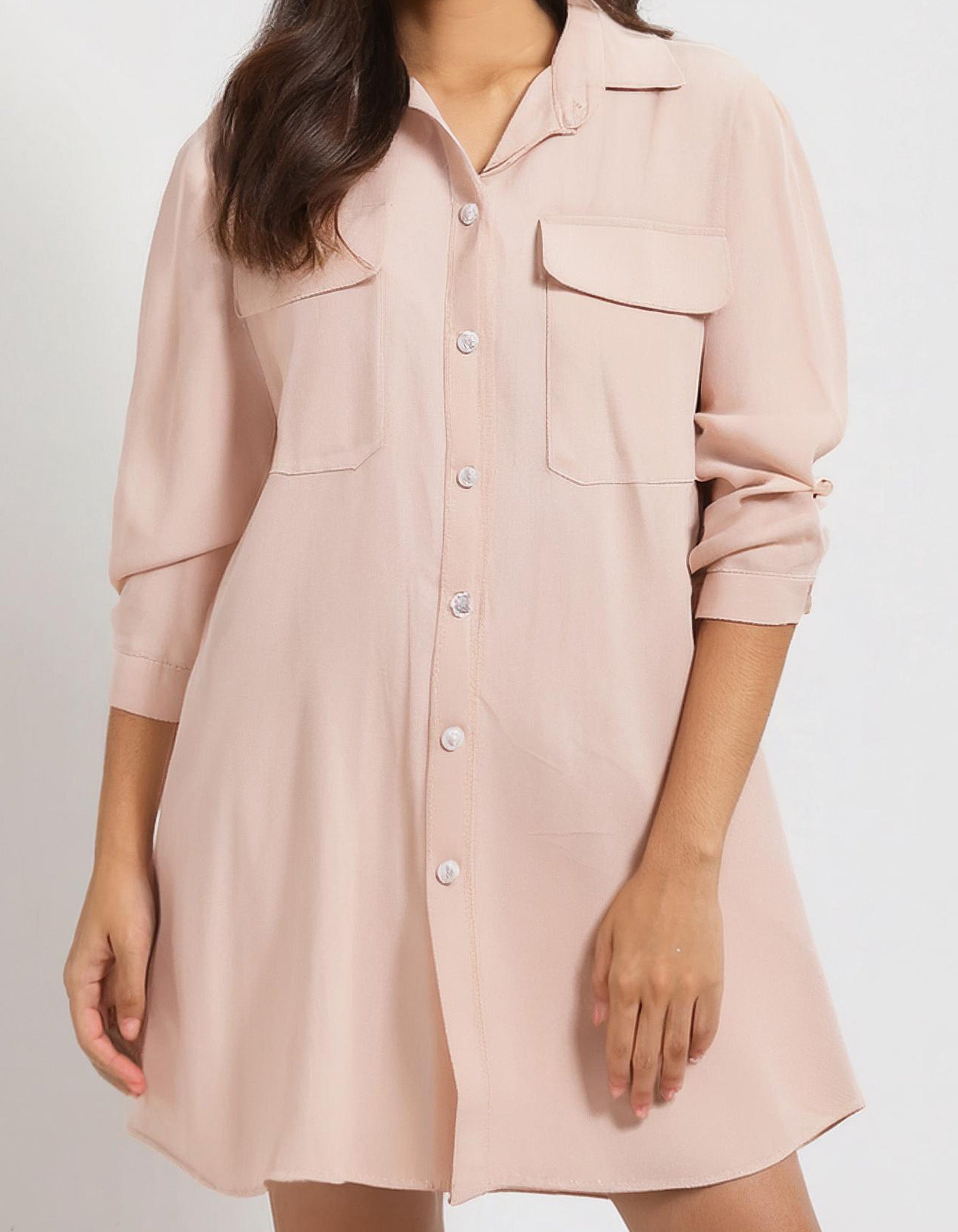 Blush Pink Shirt Dress 2