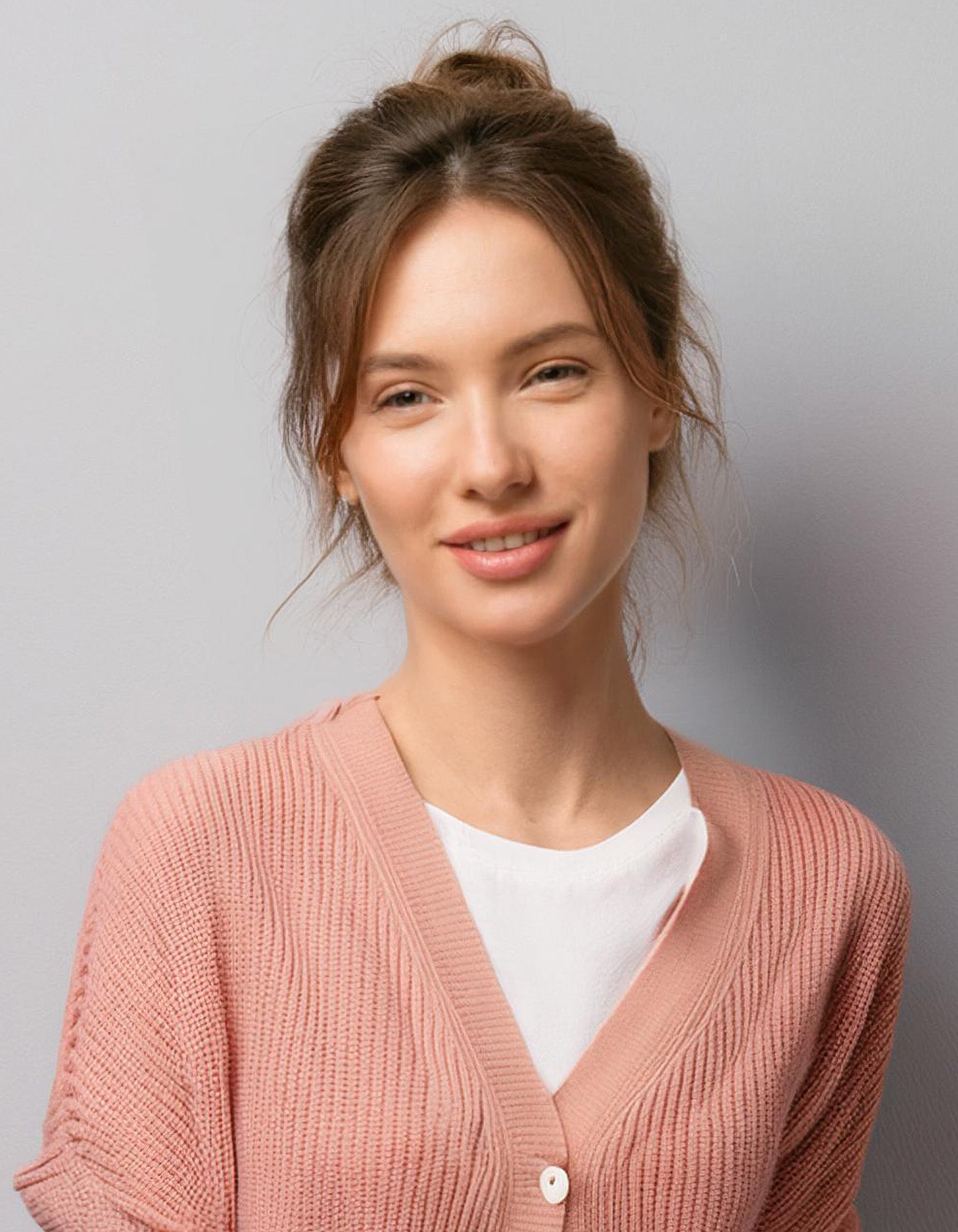 Blush Pink V-Neck Cardigan 4