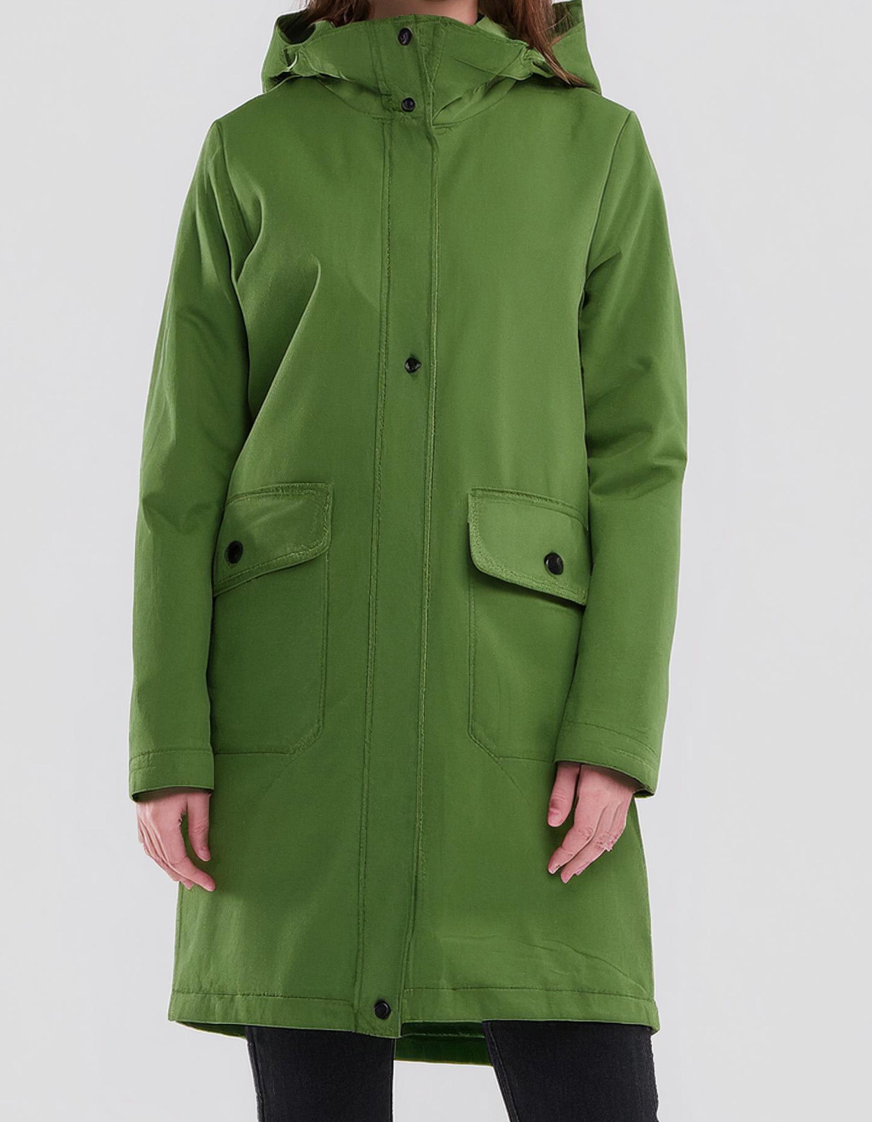 Bright Green Warm Winter Parka with Hood 2