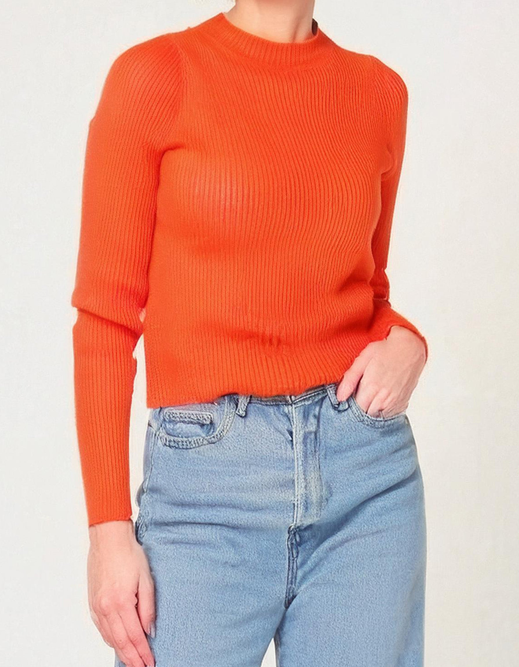 Bright Orange Crewneck Sweater 2