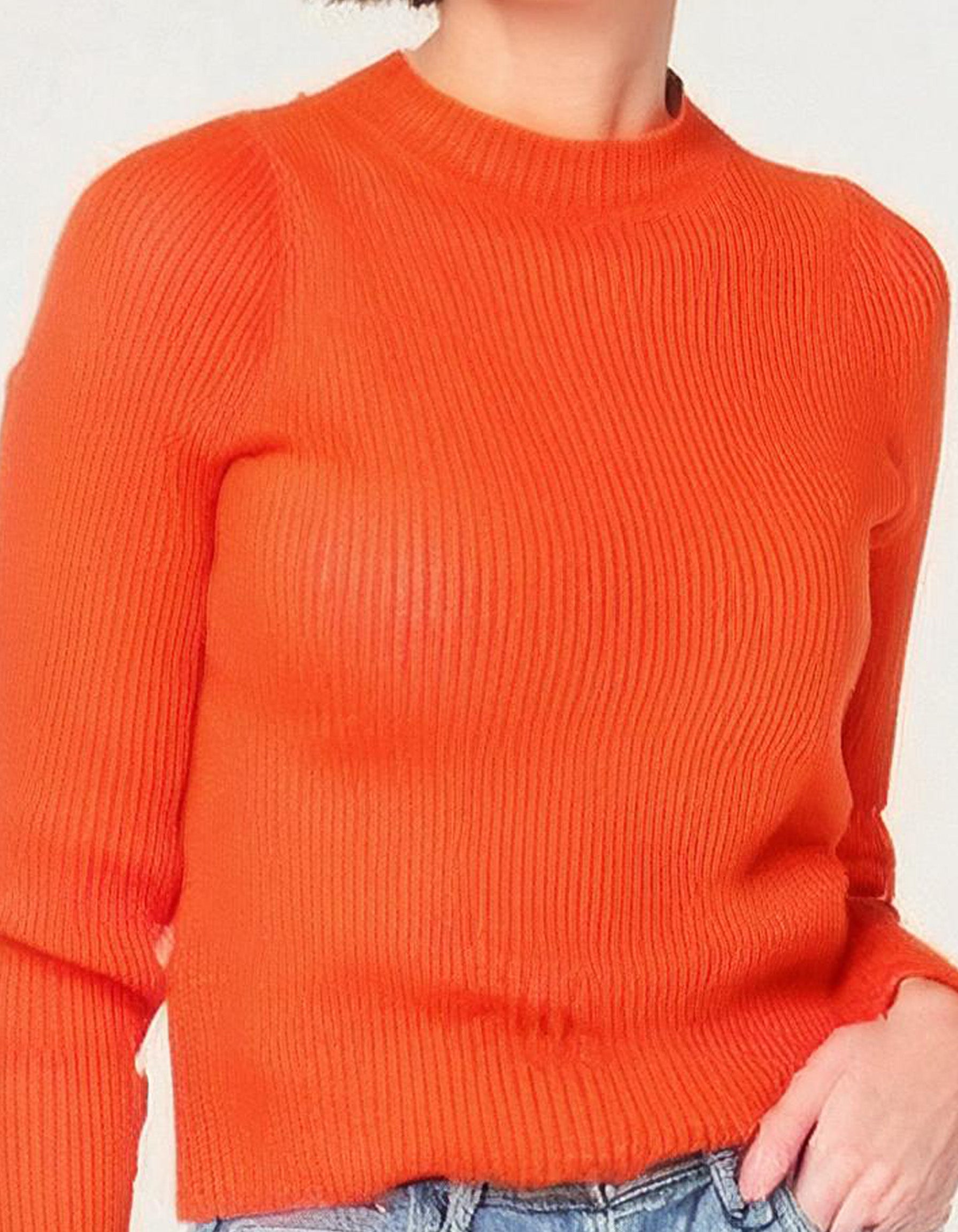 Bright Orange Crewneck Sweater 3