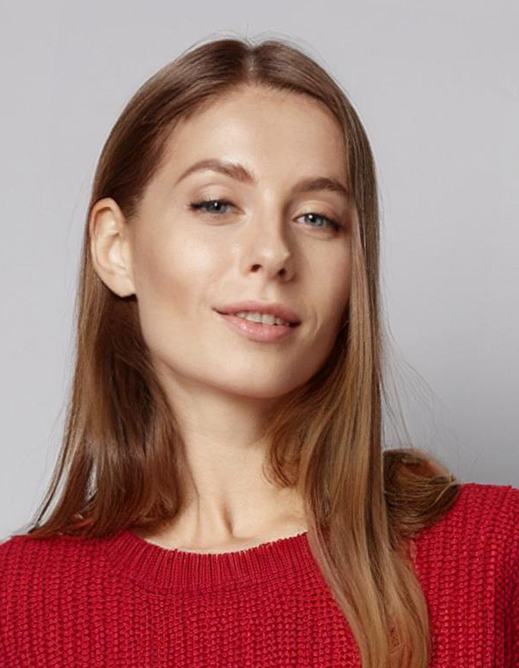 Bright Red Fitted Knit Pullover 4