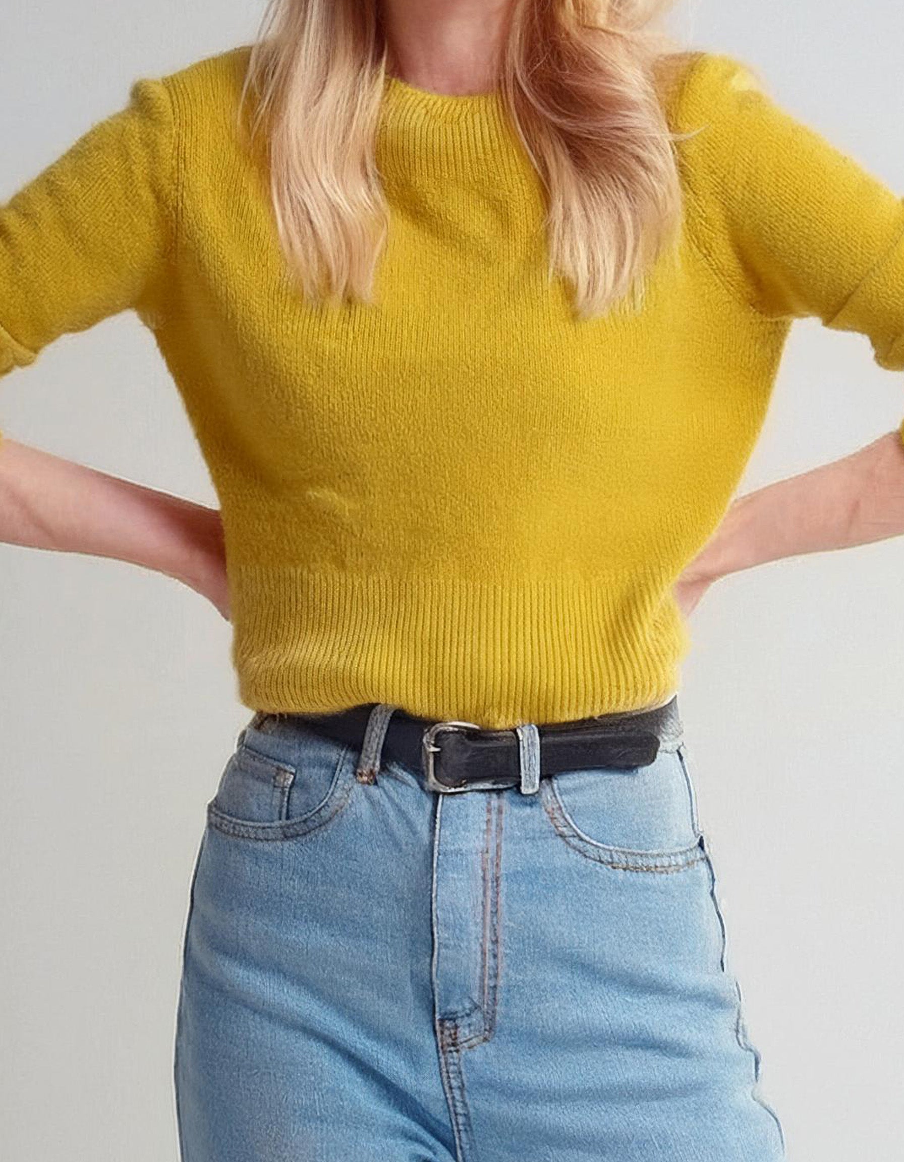 Bright Yellow Crewneck Sweater 2