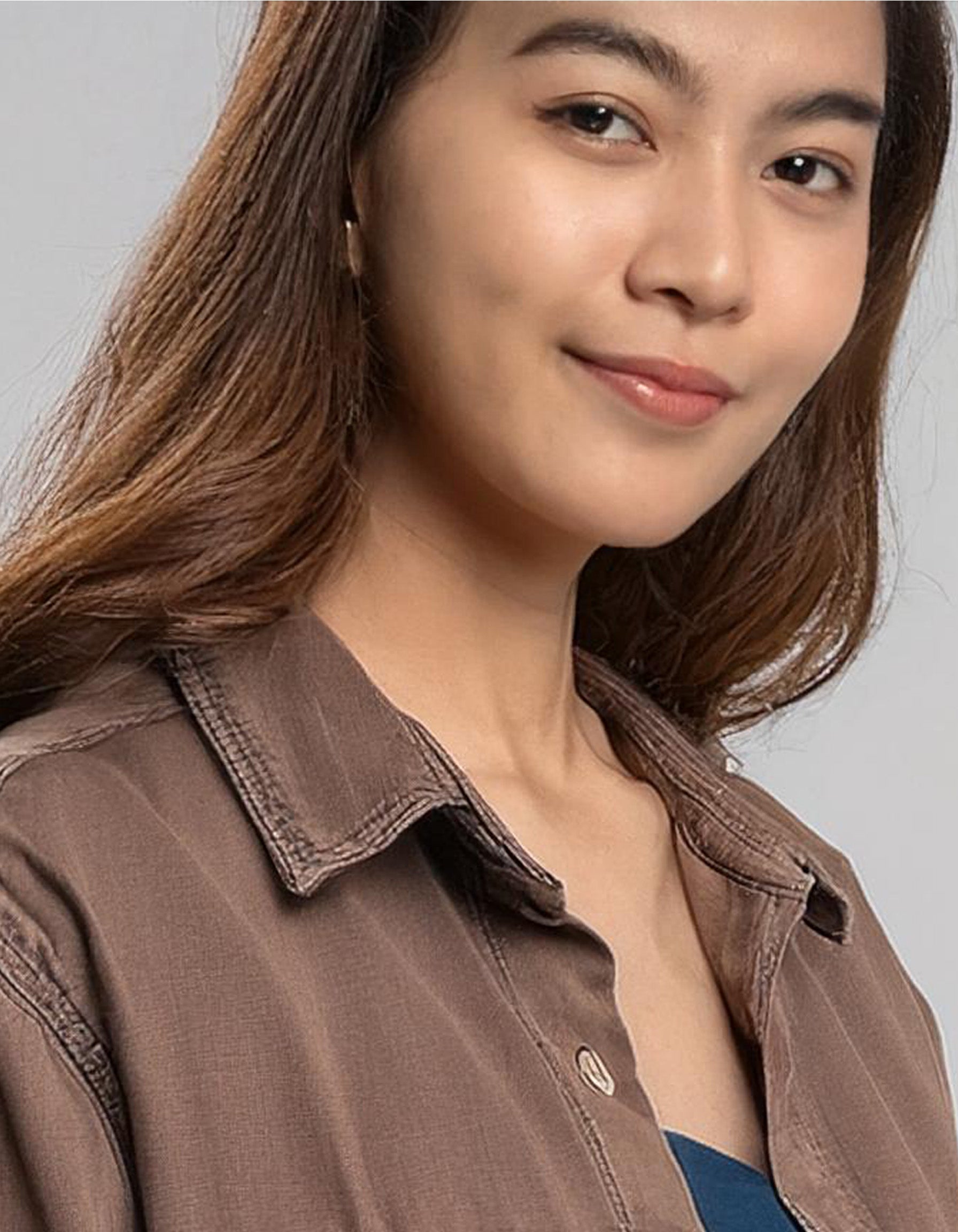 Brown Oversized Denim Shirt 4