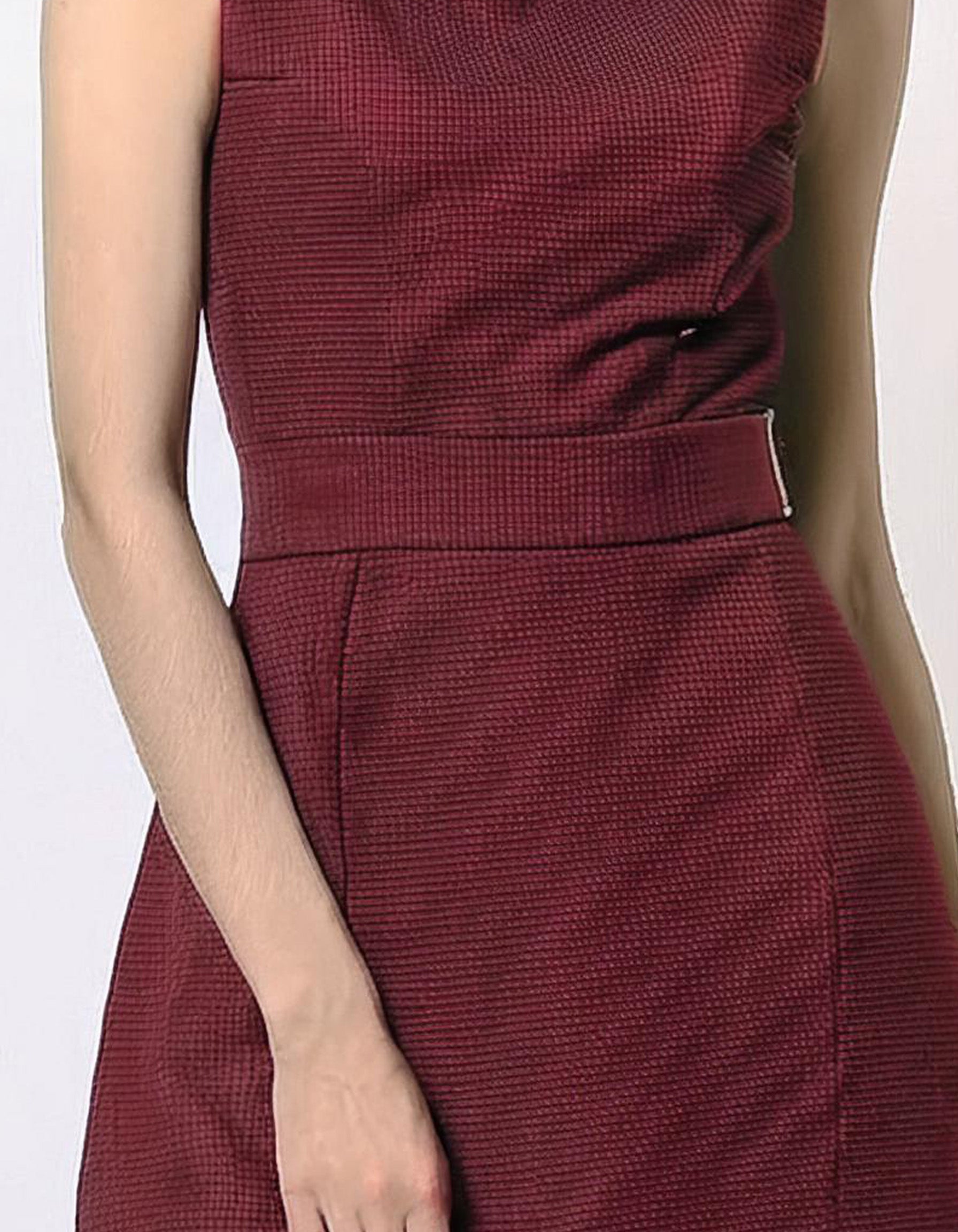Burgundy Cowl Neck Sheath Dress 3