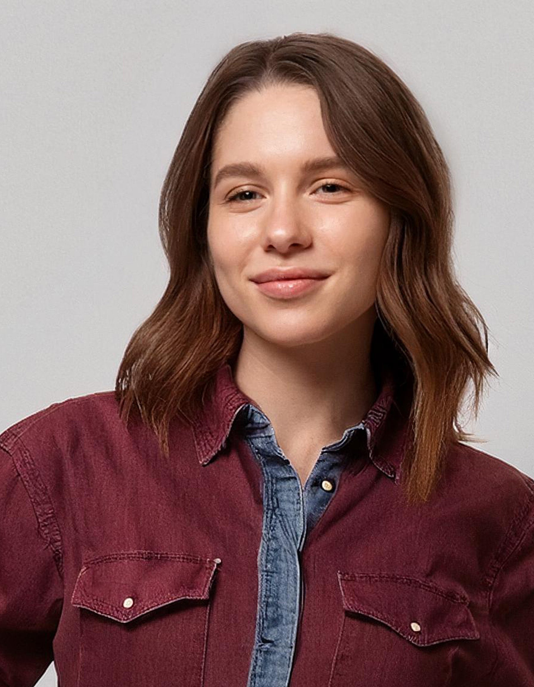 Burgundy Denim Shirt 4