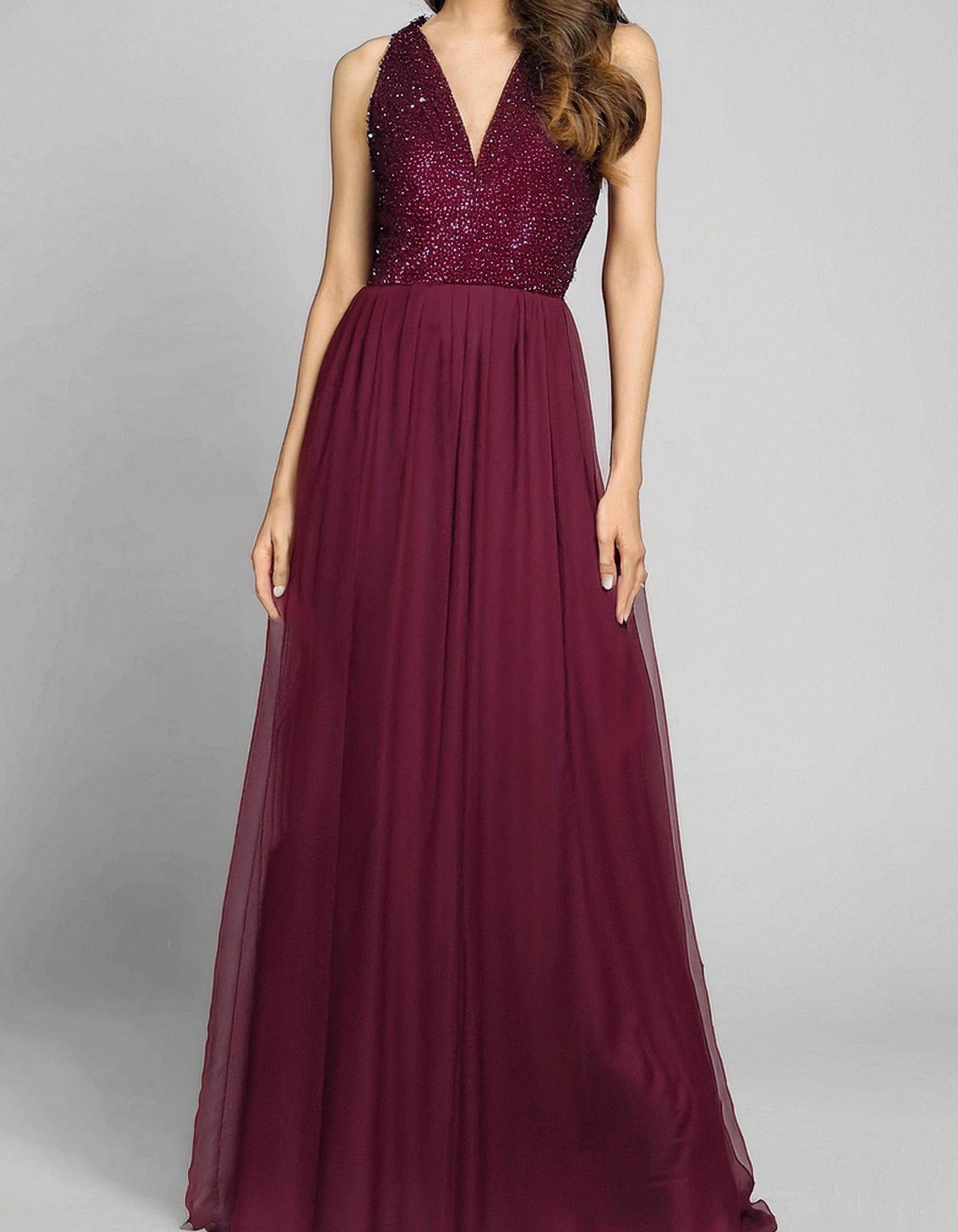 Burgundy Radiance Evening Gown 2