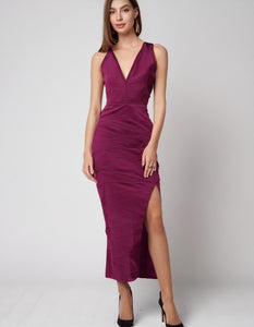 Burgundy Velvet Cocktail Dress