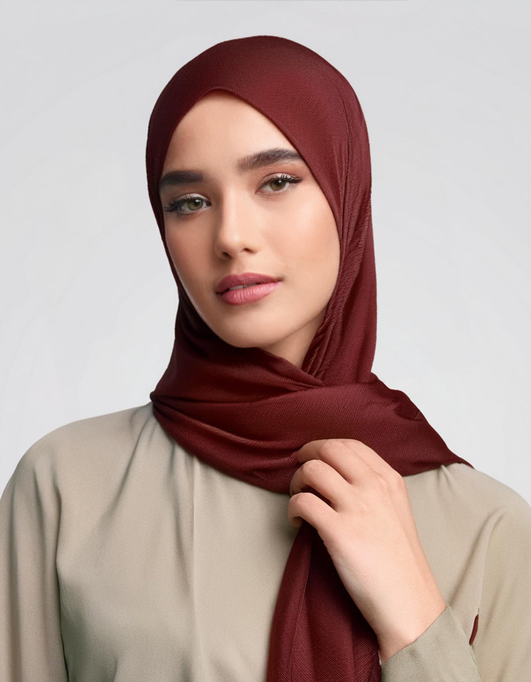 Burgundy Viscose Hijab 2