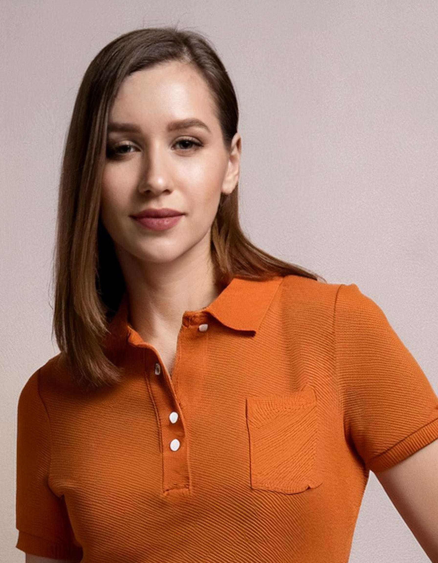 Burnt Orange Casual Polo Shirt 4