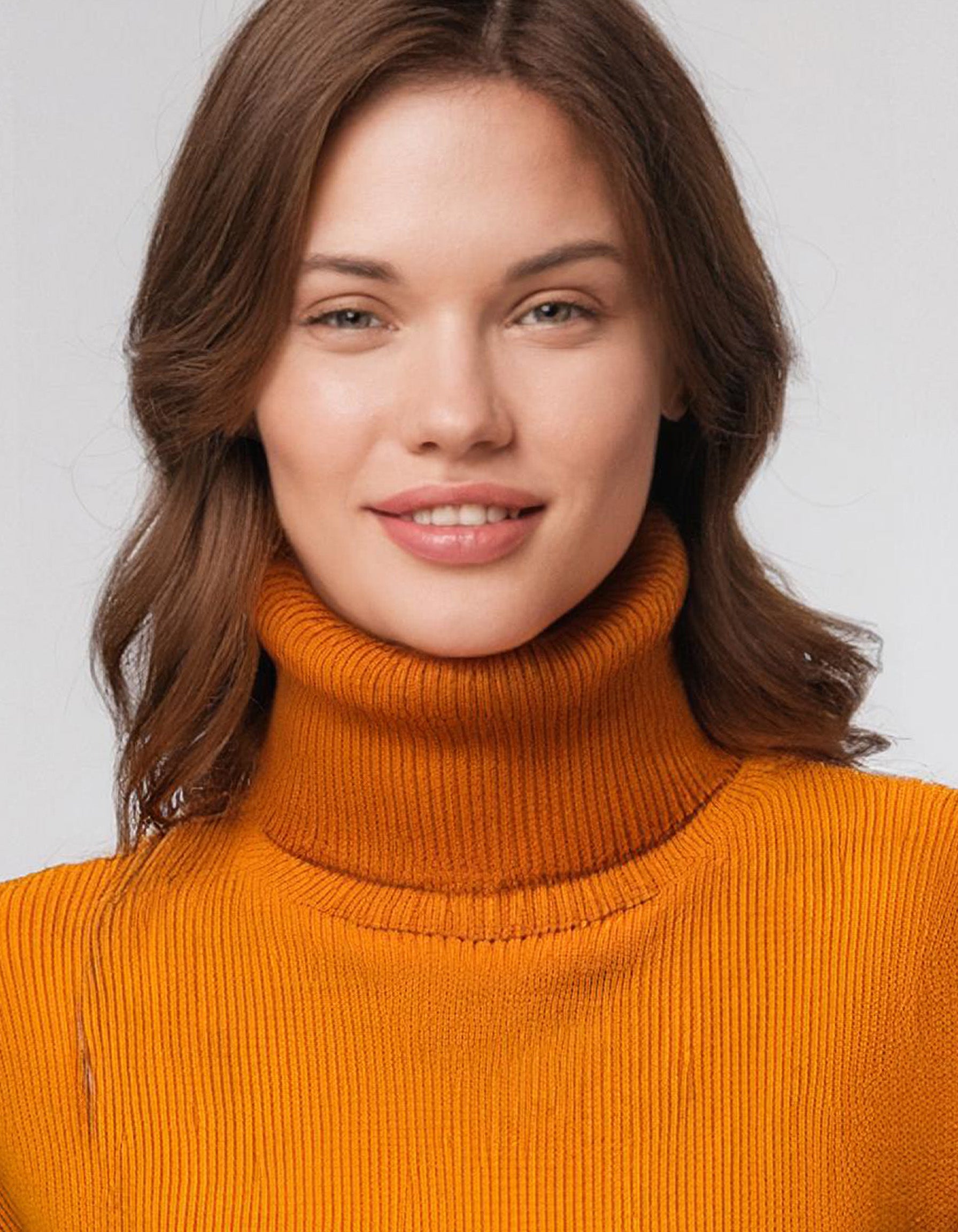 Burnt Orange Lightweight Turtleneck Pullover 3