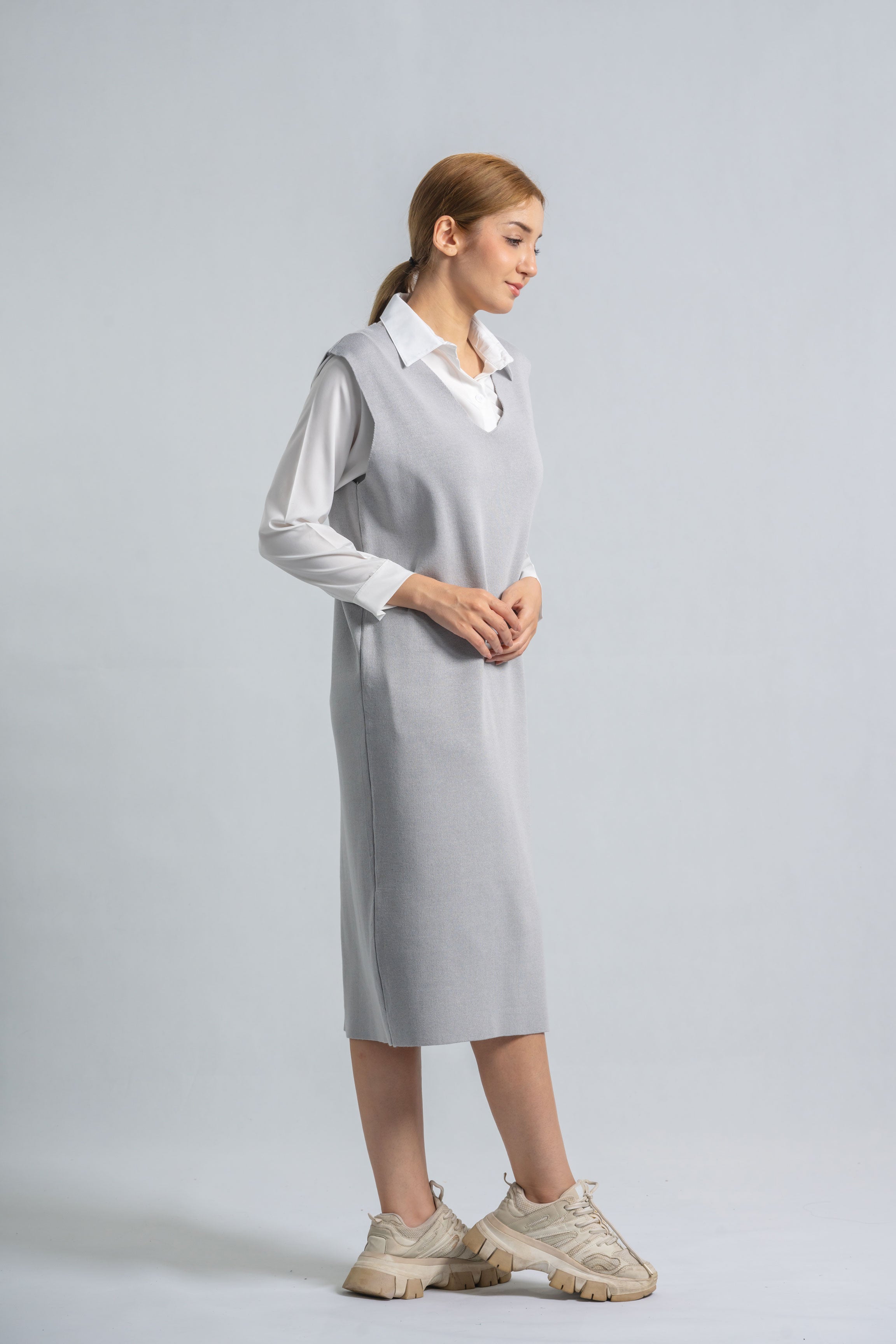 MIDI Knit Dress & Shirt | Matching Set