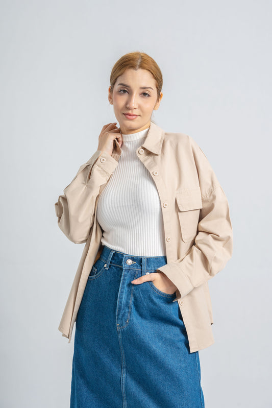 Oversized Overshirt With Pockets