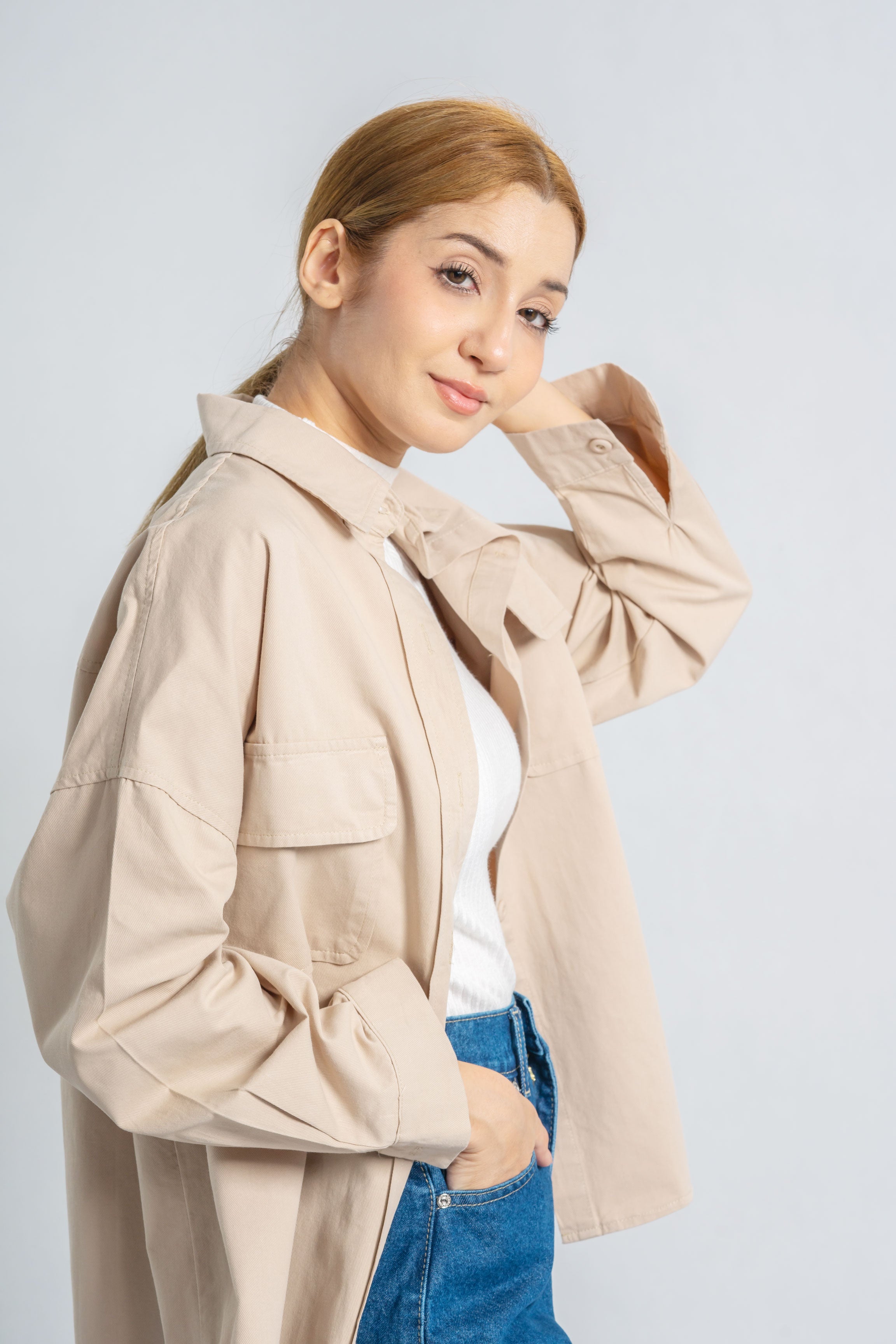 Oversized Overshirt With Pockets