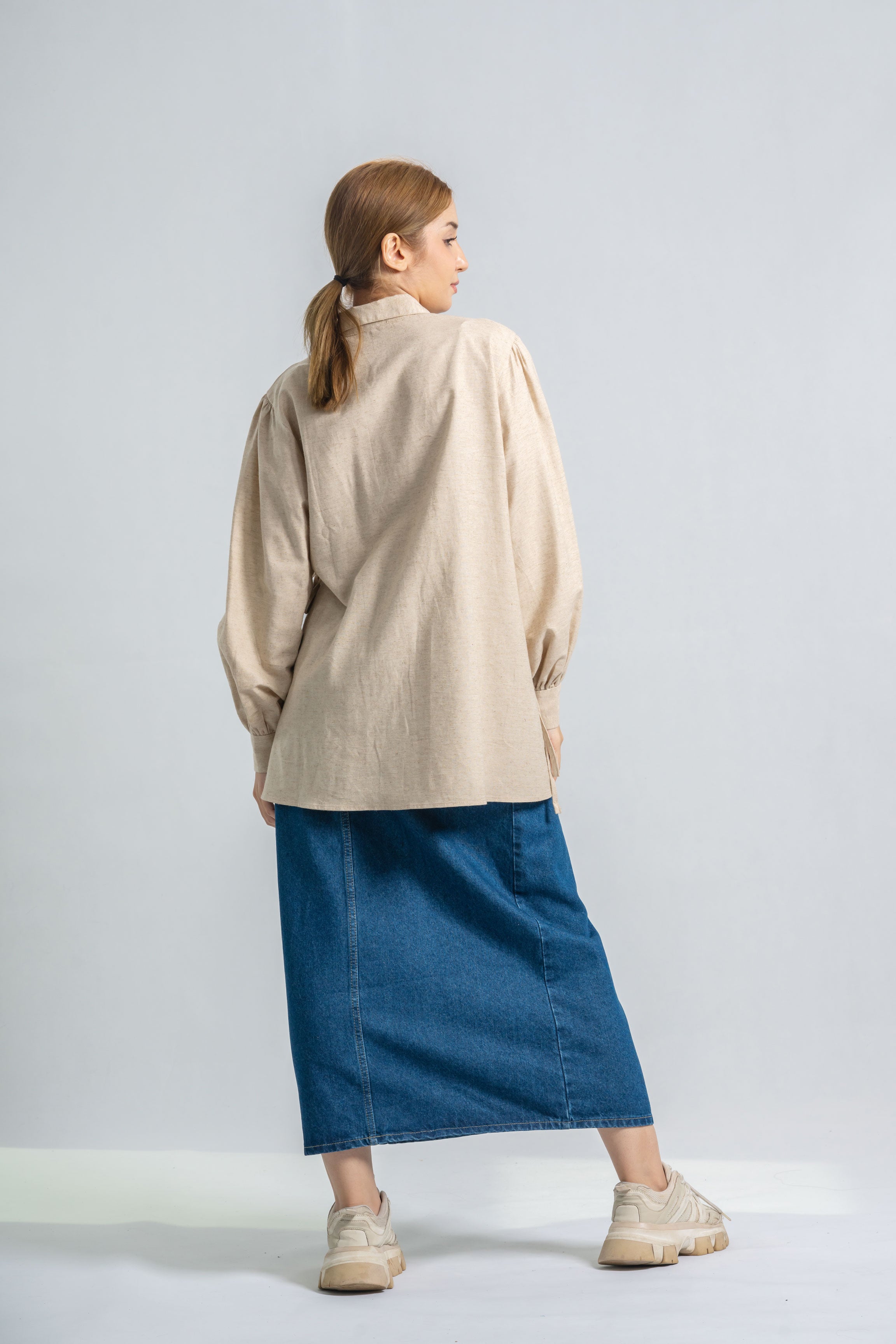 Patterned Rustic Linen Shirt