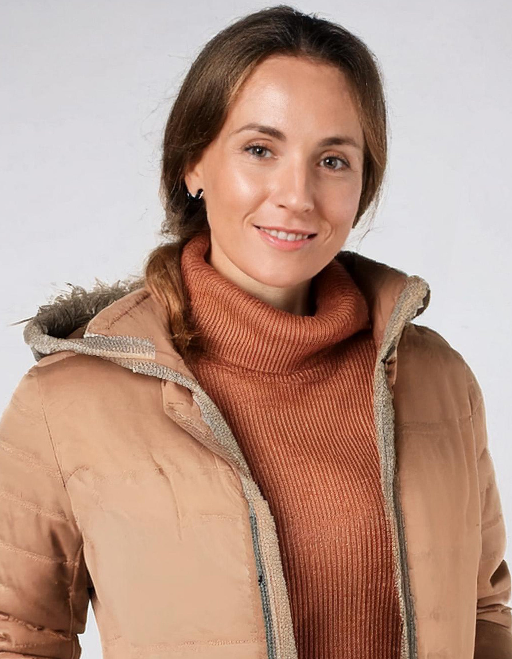 Camel Brown Fleece-Lined Parka Jacket 4