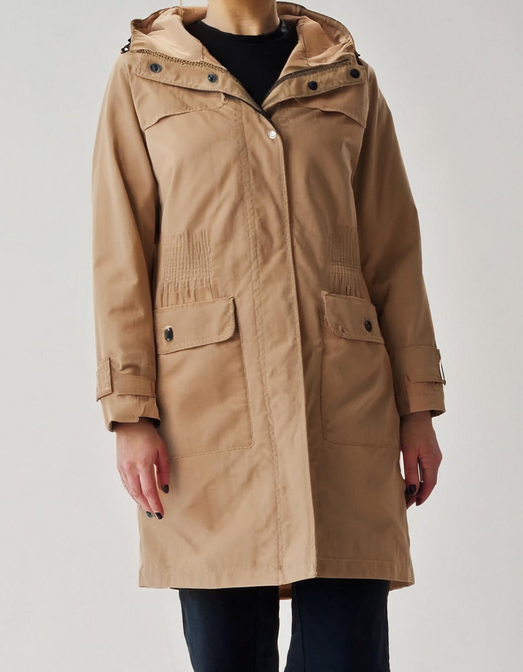 Camel Brown Long Parka with Fleece Lining 2