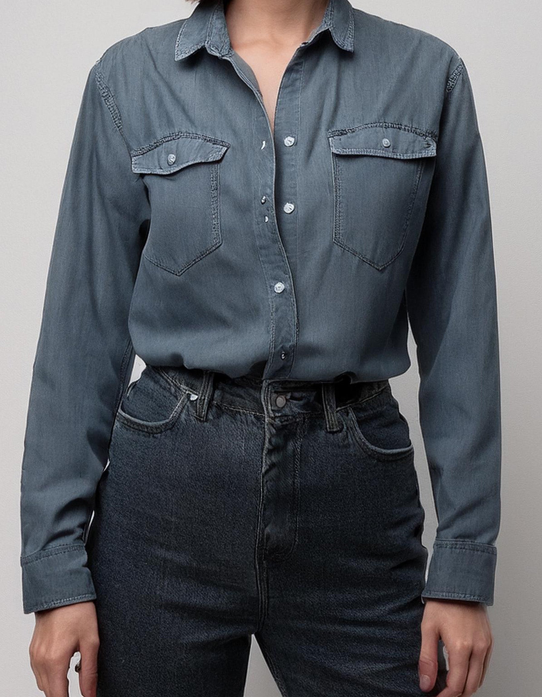 Charcoal-colored Denim Shirt 2