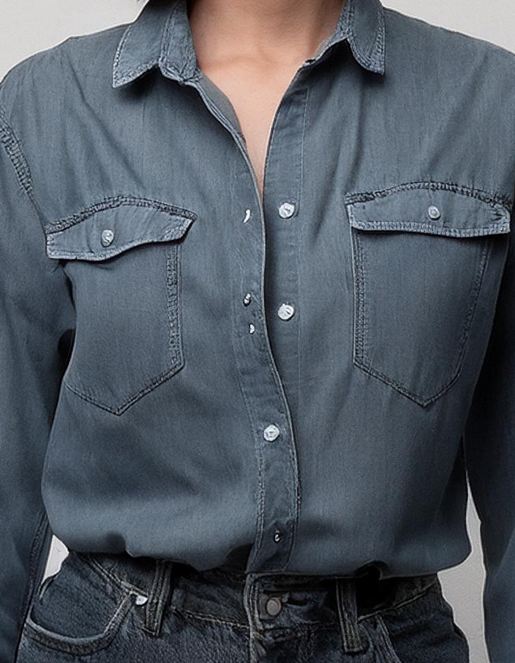 Charcoal-colored Denim Shirt 3