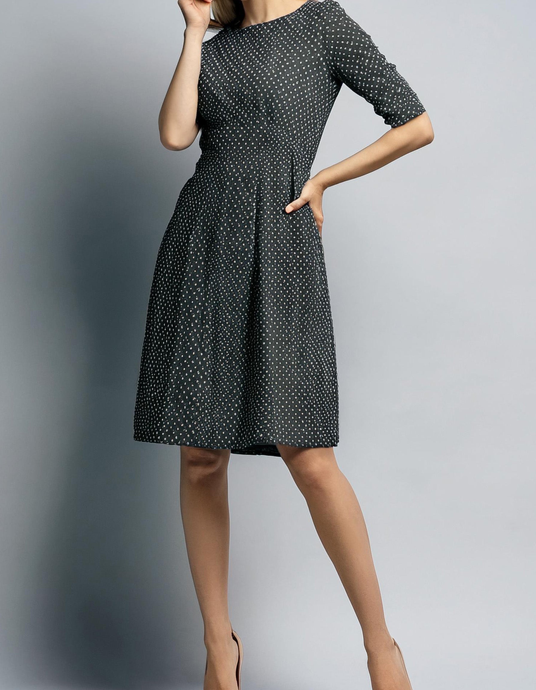 Charcoal A-Line Shift Dresses 2