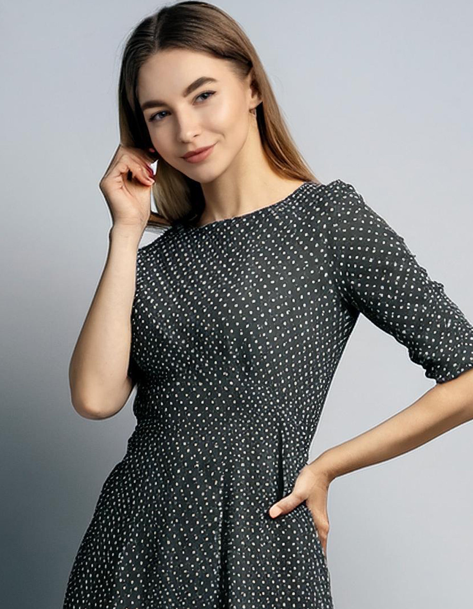 Charcoal A-Line Shift Dresses 4