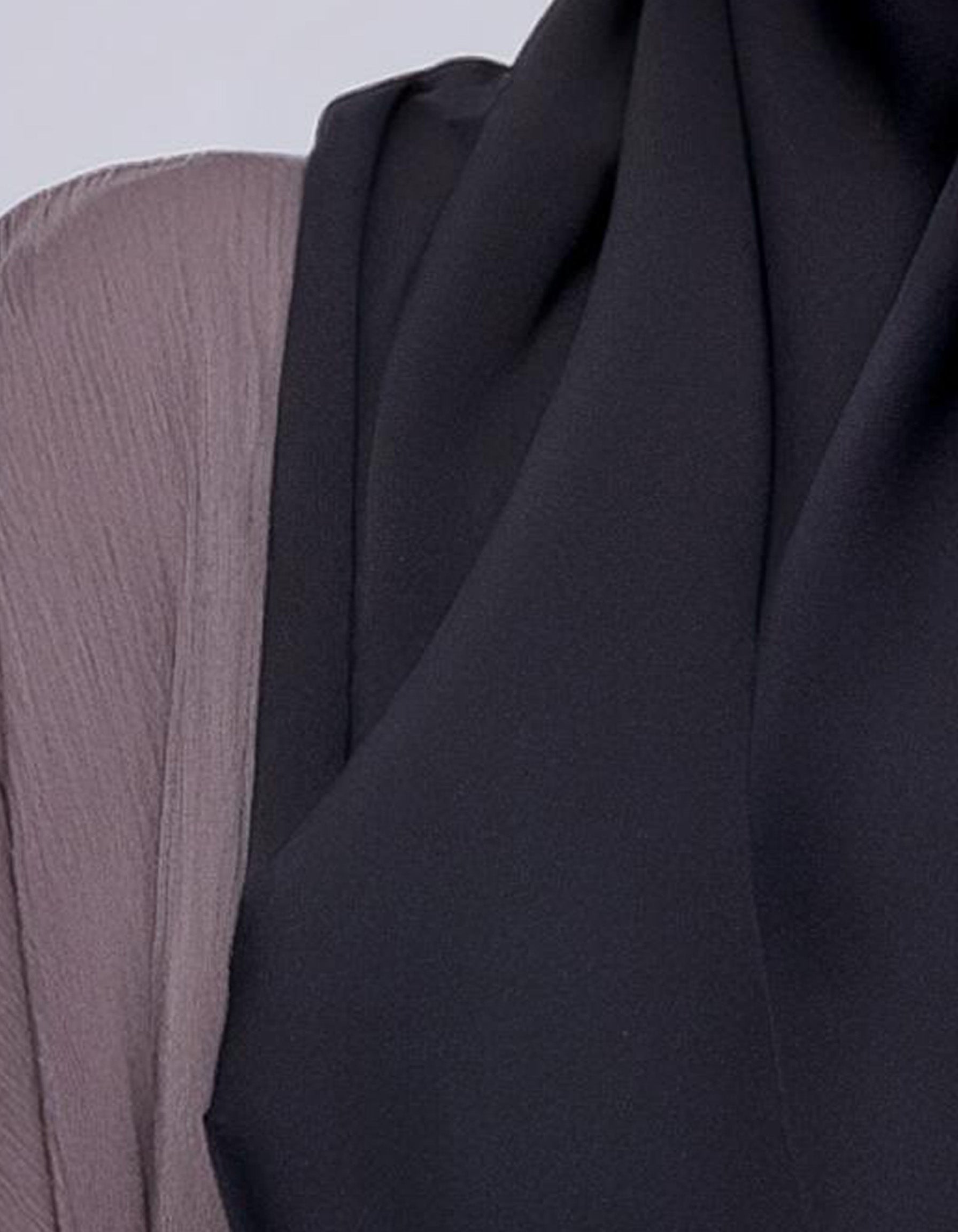 Charcoal Grey Pleated Hijab 3
