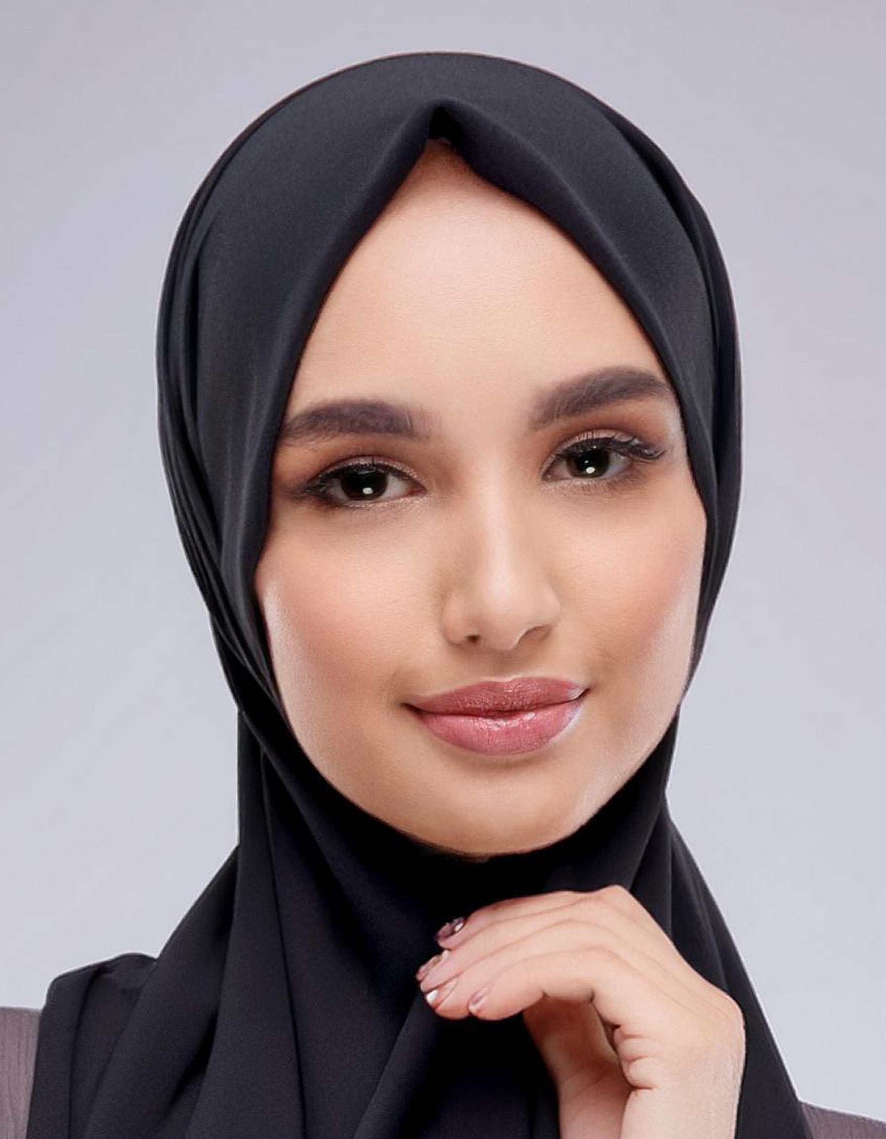 Charcoal Grey Pleated Hijab 4