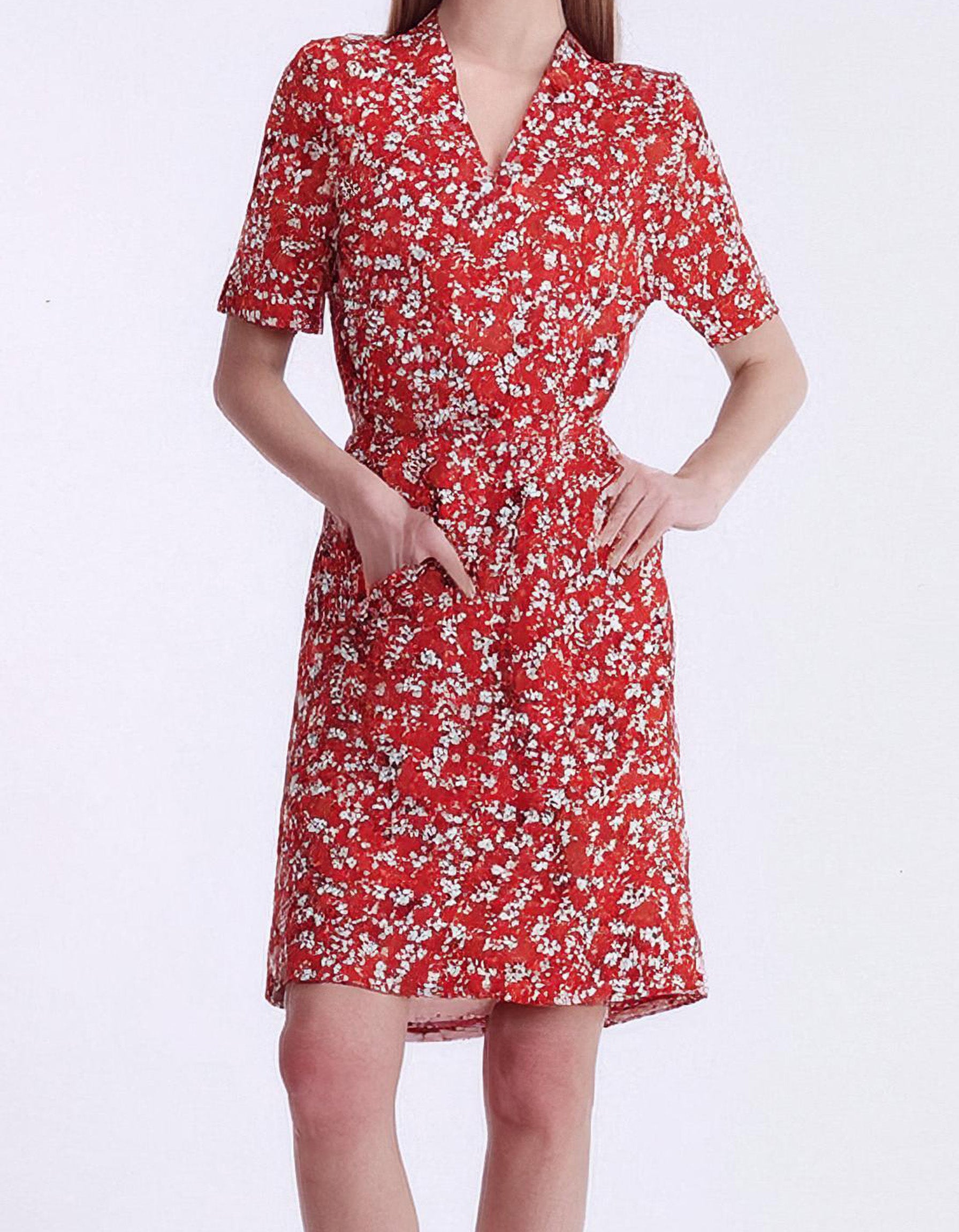 Cherry Blossom Print Wrap Dress 2