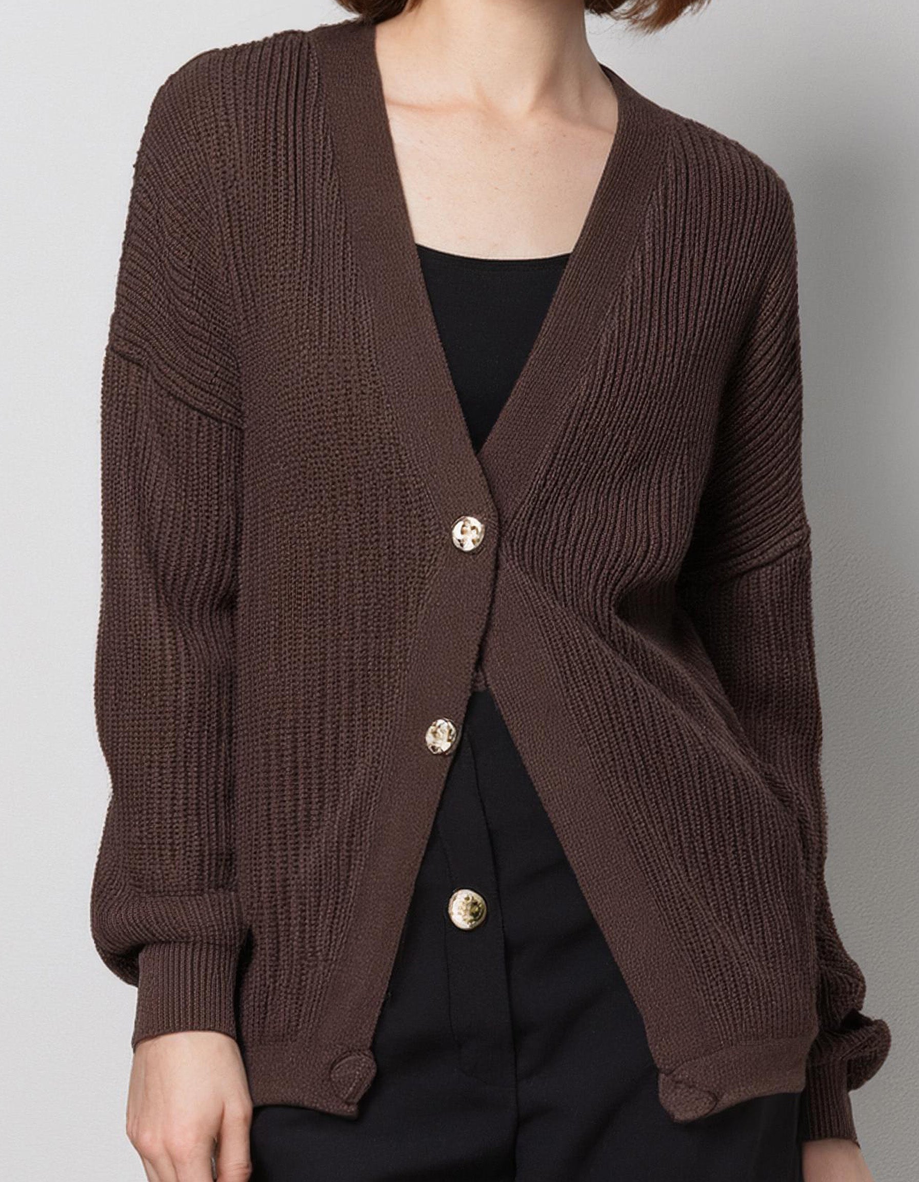 Chocolate Brown Long Cardigan 2