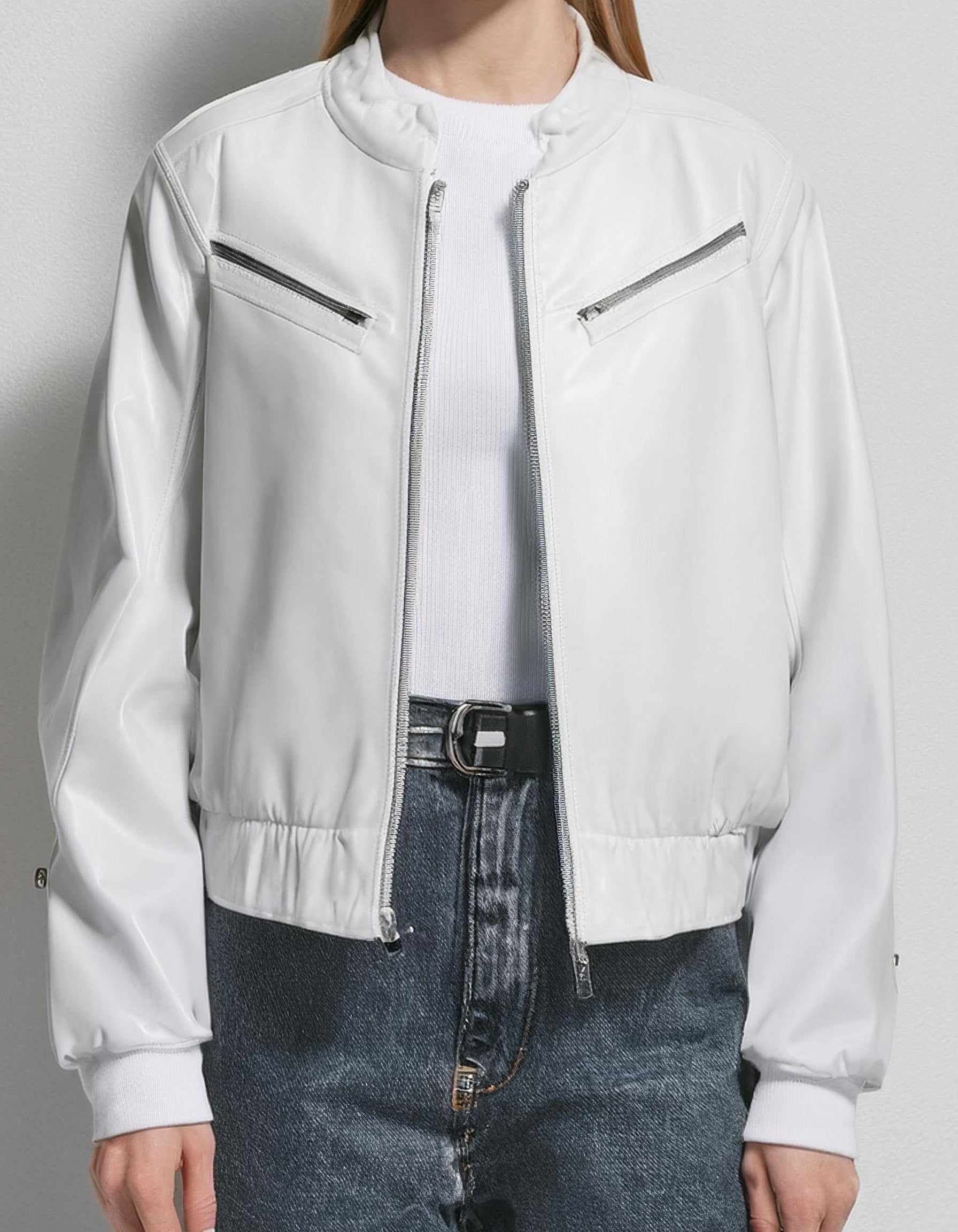 Classic White Bomber Jacket 2