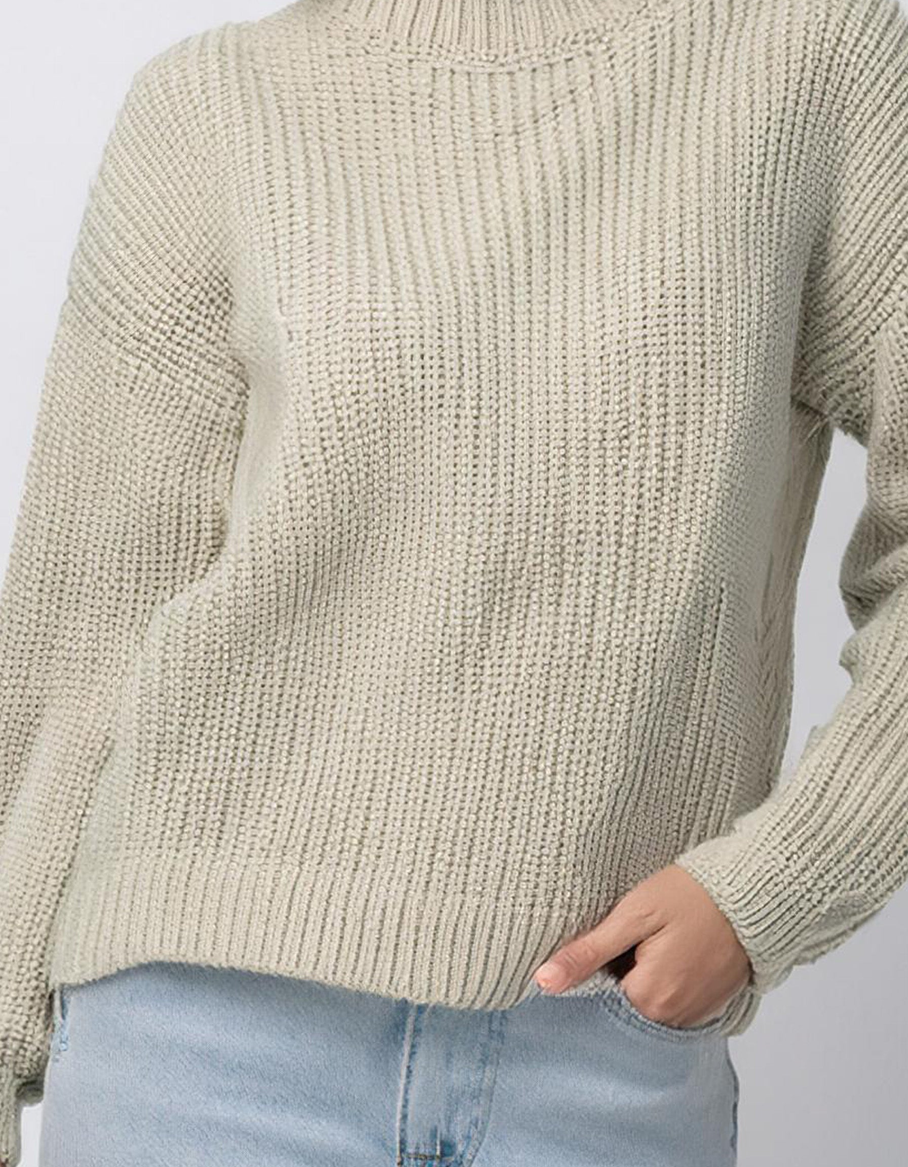 Cream High-Neck Pullover 3